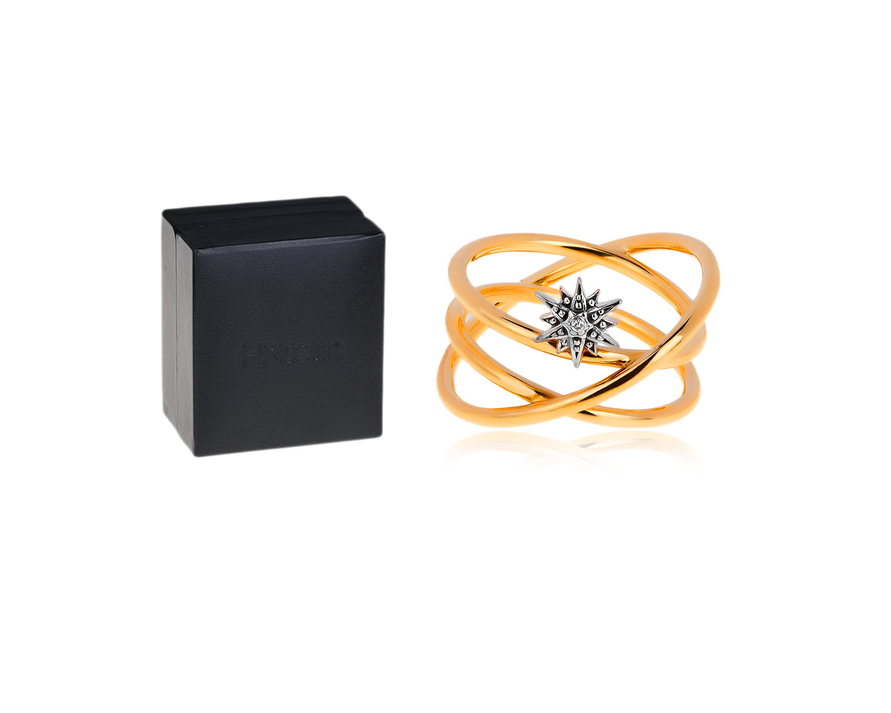 Элегантное золотое кольцо с бриллиантом H.Stern Stars
