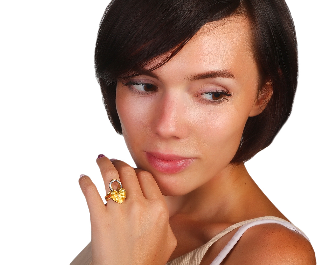 Изящное золотое кольцо с бриллиантами Annamaria Cammilli