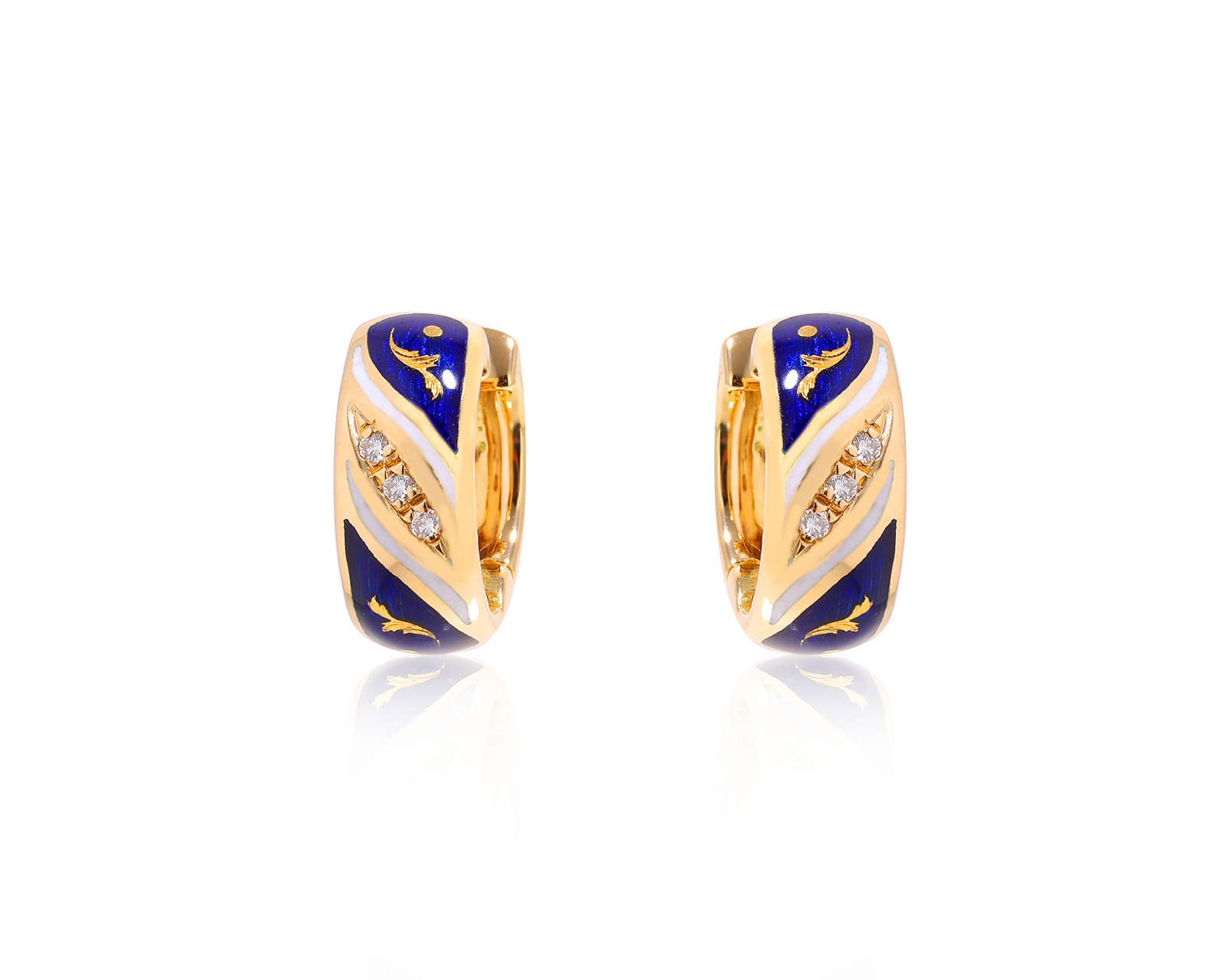 Оригинальные золотые серьги с бриллиантами 0.06ct Faberge 261224/4