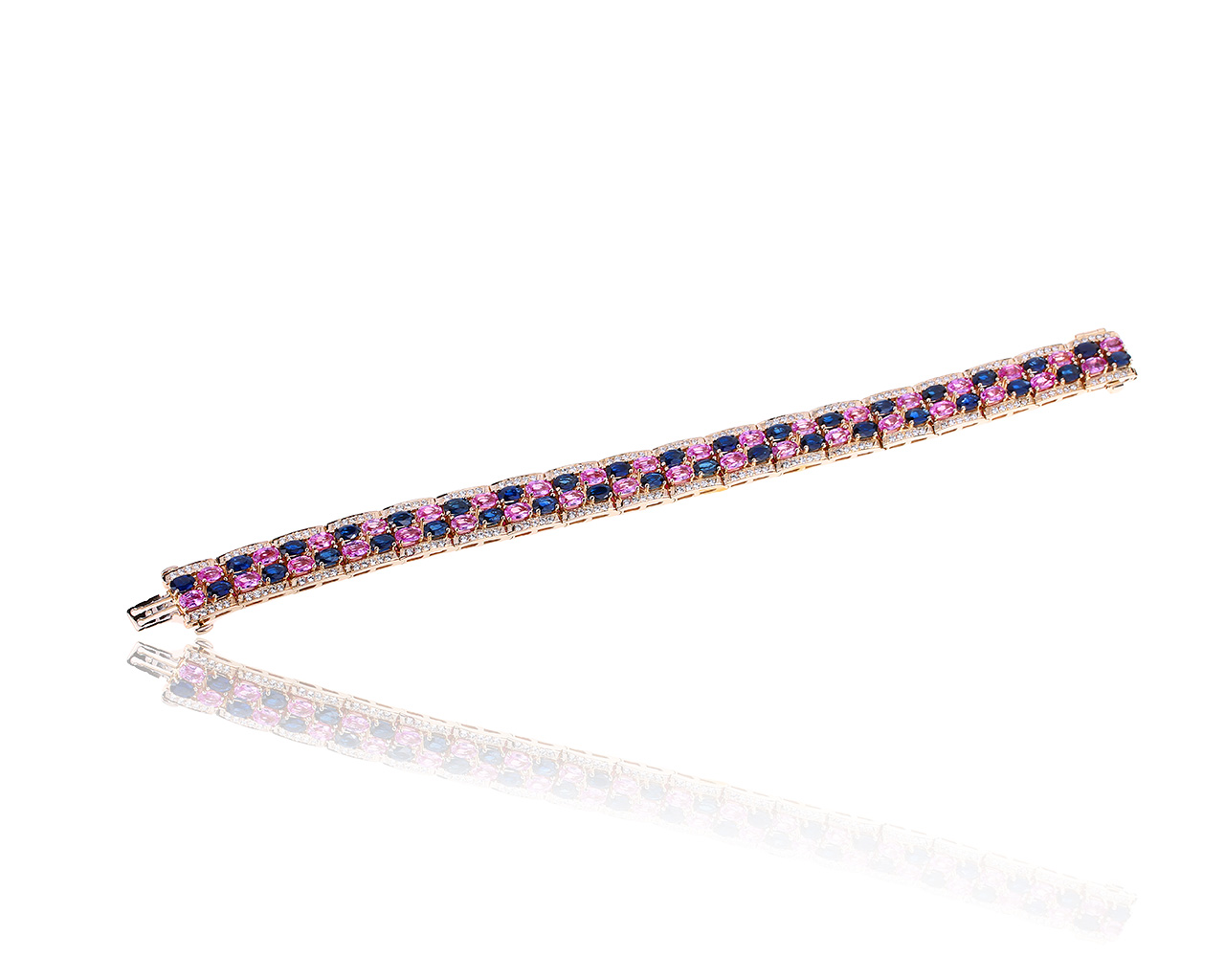 Потрясающий золотой браслет с сапфирами 15.10ct 210120/3