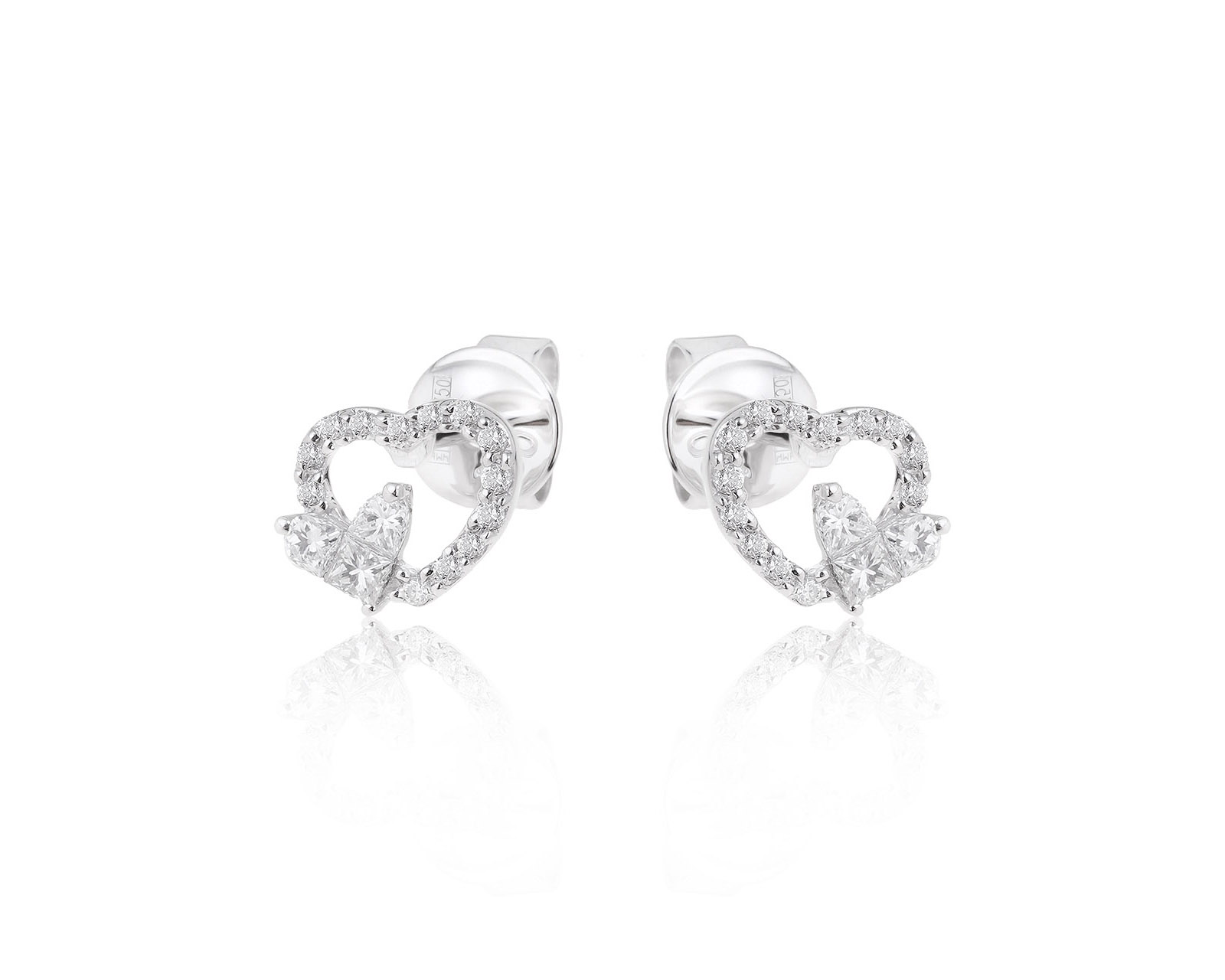 Престижные золотые серьги с бриллиантами 0.35ct