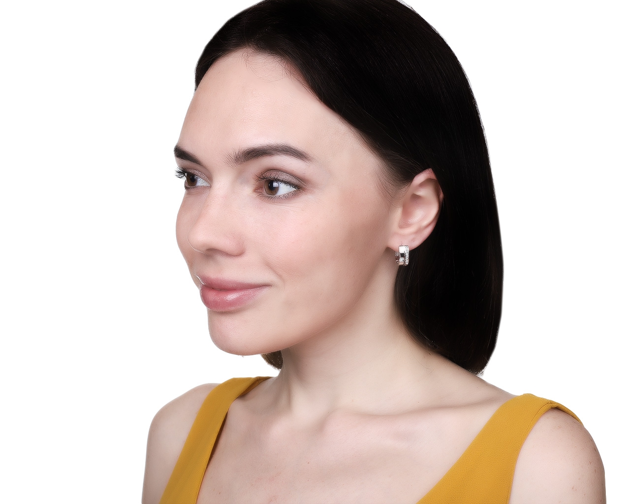 Роскошные золотые серьги с бриллиантами 0.28ct