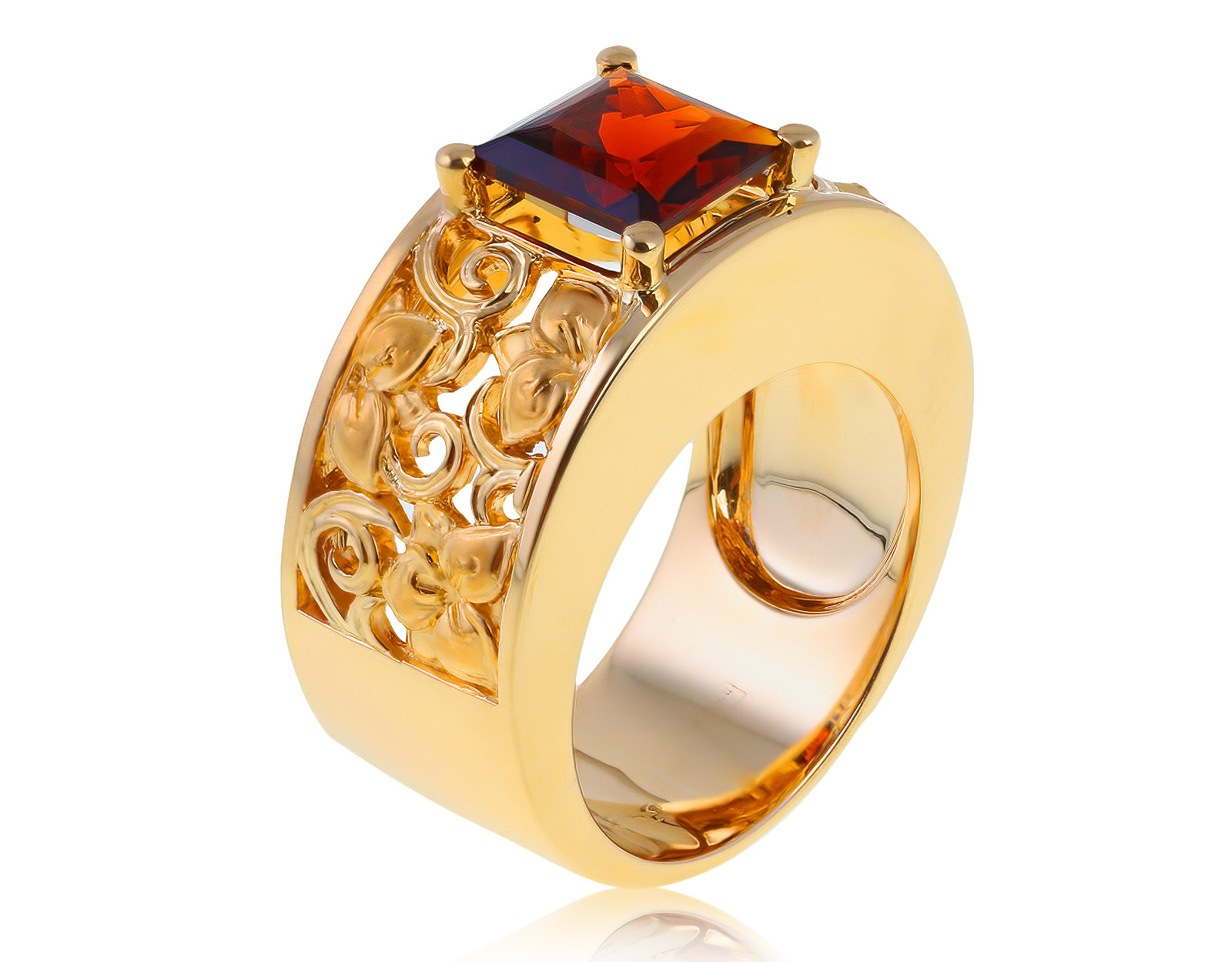 Оригинальное золотое кольцо с гранатом 2.17ct Carrera y Carrera Jazmin 140621/6