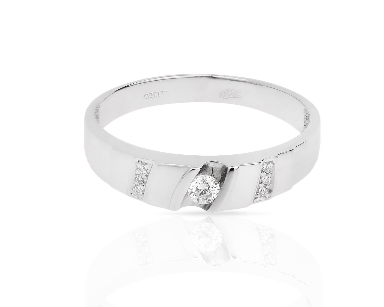 Золотое кольцо с бриллиантами 0.12ct 180118/28