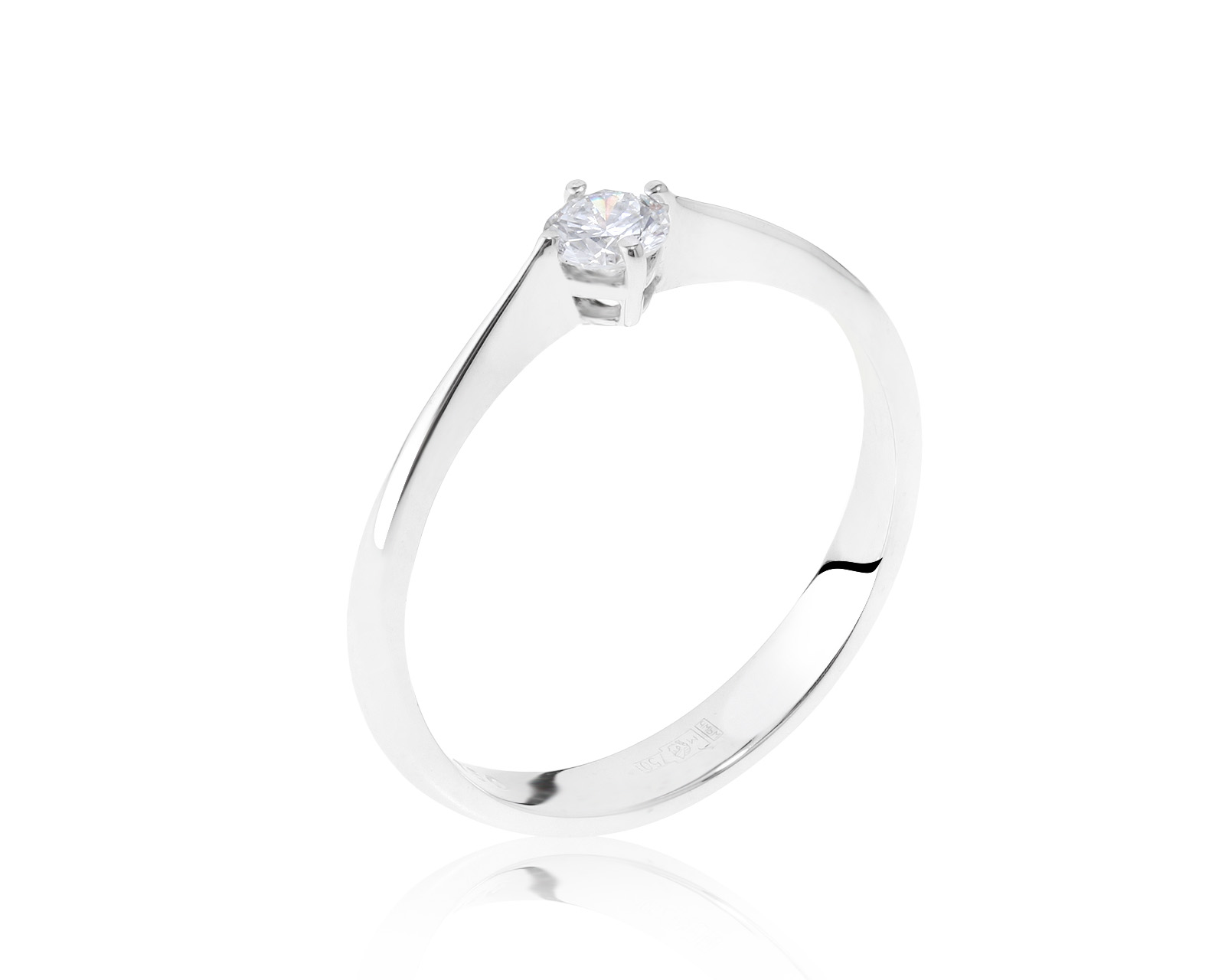 Изящное золотое кольцо с бриллиантом 0.20ct 050319/1