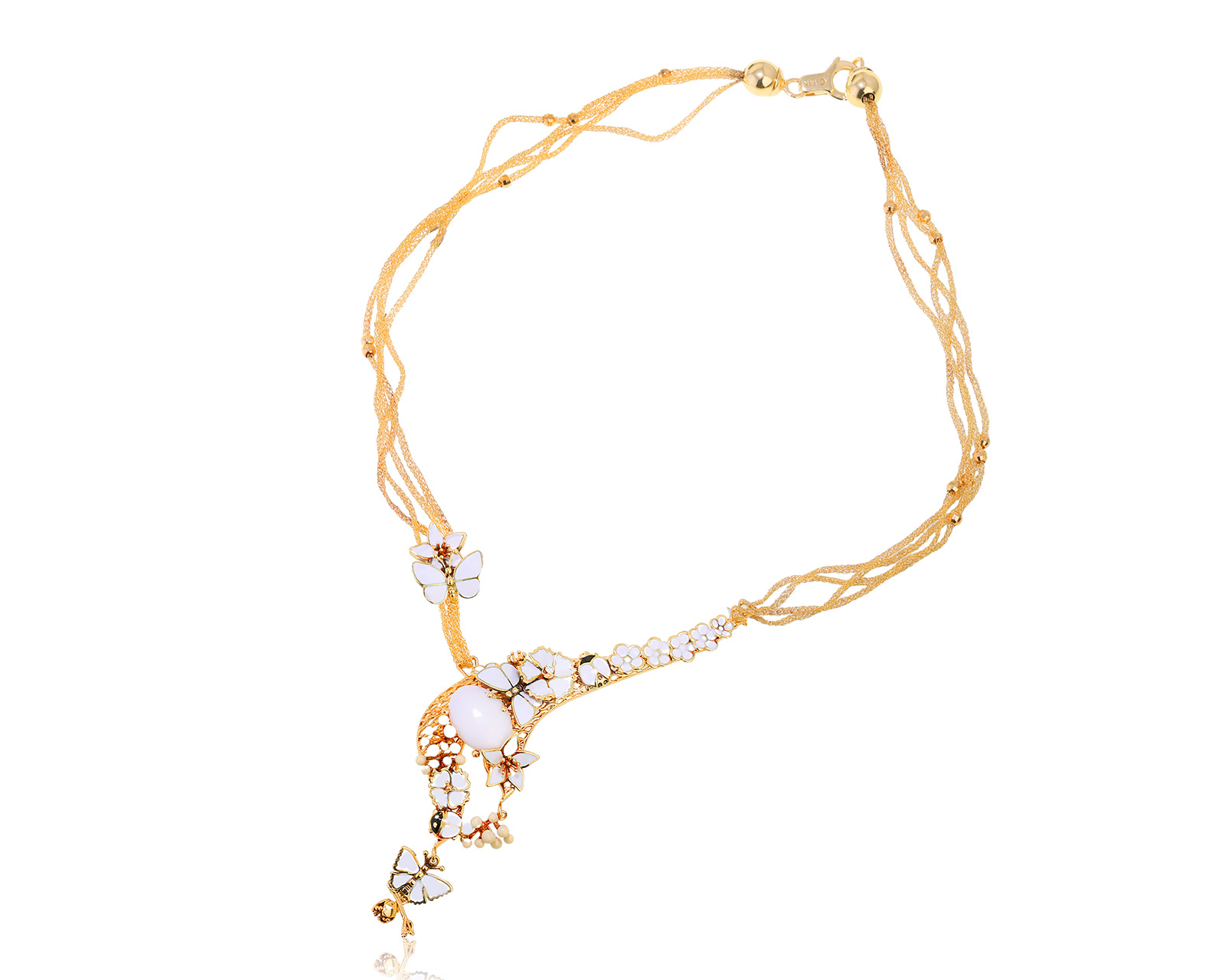 Оригинальное золотое колье Roberto Bravo White Dreams