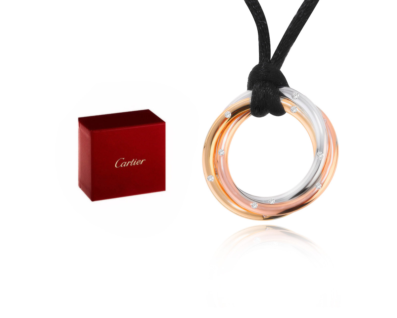 Оригинальный золотой кулон Cartier Trinity