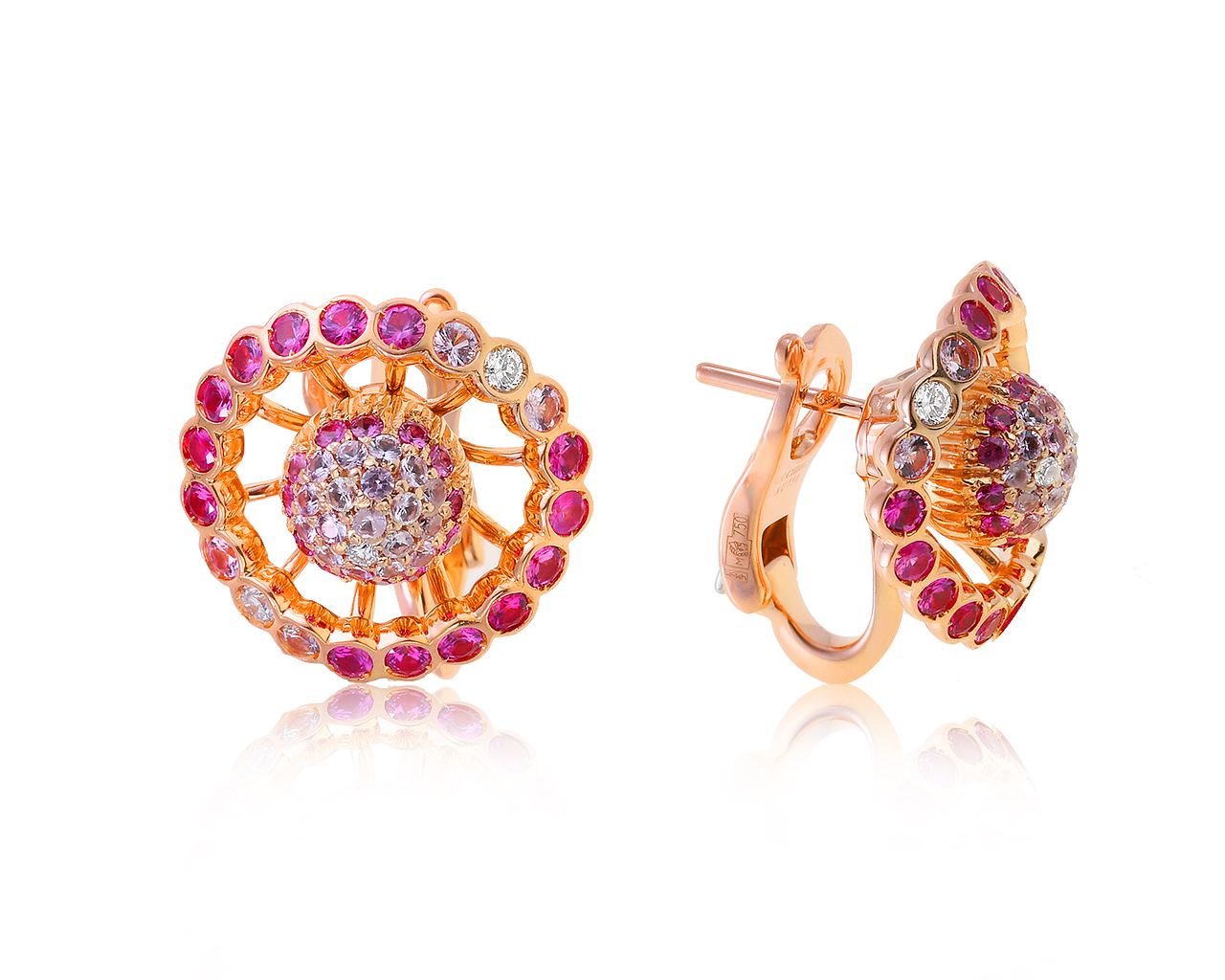 Оригинальные золотые серьги с сапфирами 1.30ct Boucheron Ma Jolie 300519/018