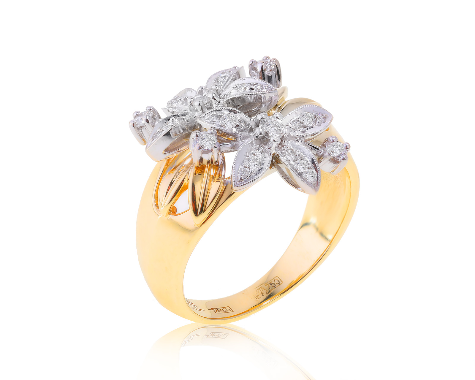 Золотое кольцо с бриллиантами 0.39ct