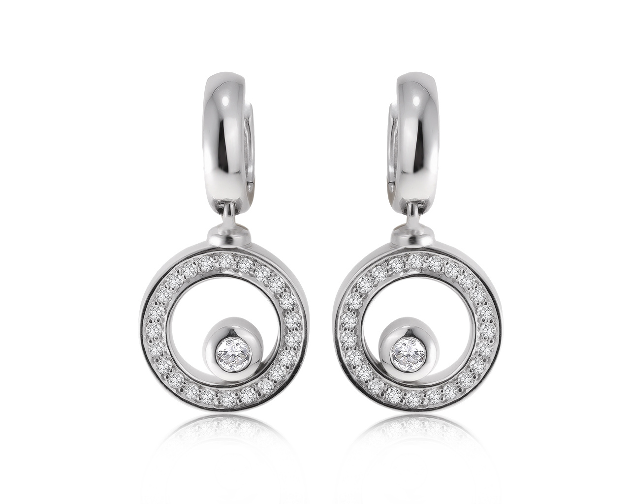 Стильные золотые серьги с бриллиантами 0.71ct 291120/3