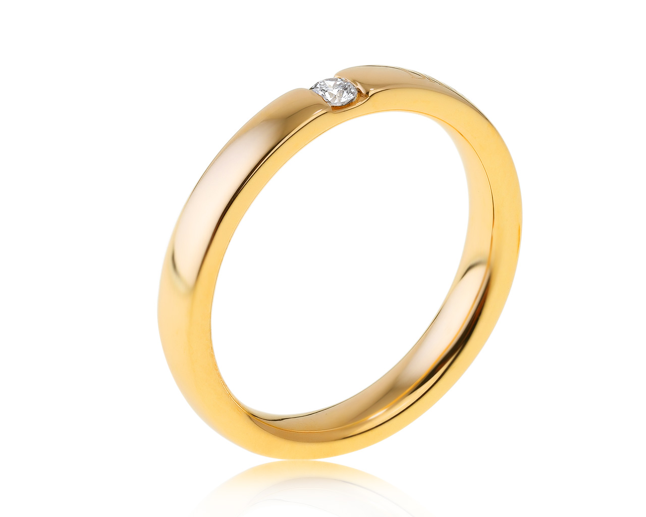 Оригинальное золотое кольцо с бриллиантом 0.07ct Damiani Veramore 090421/1