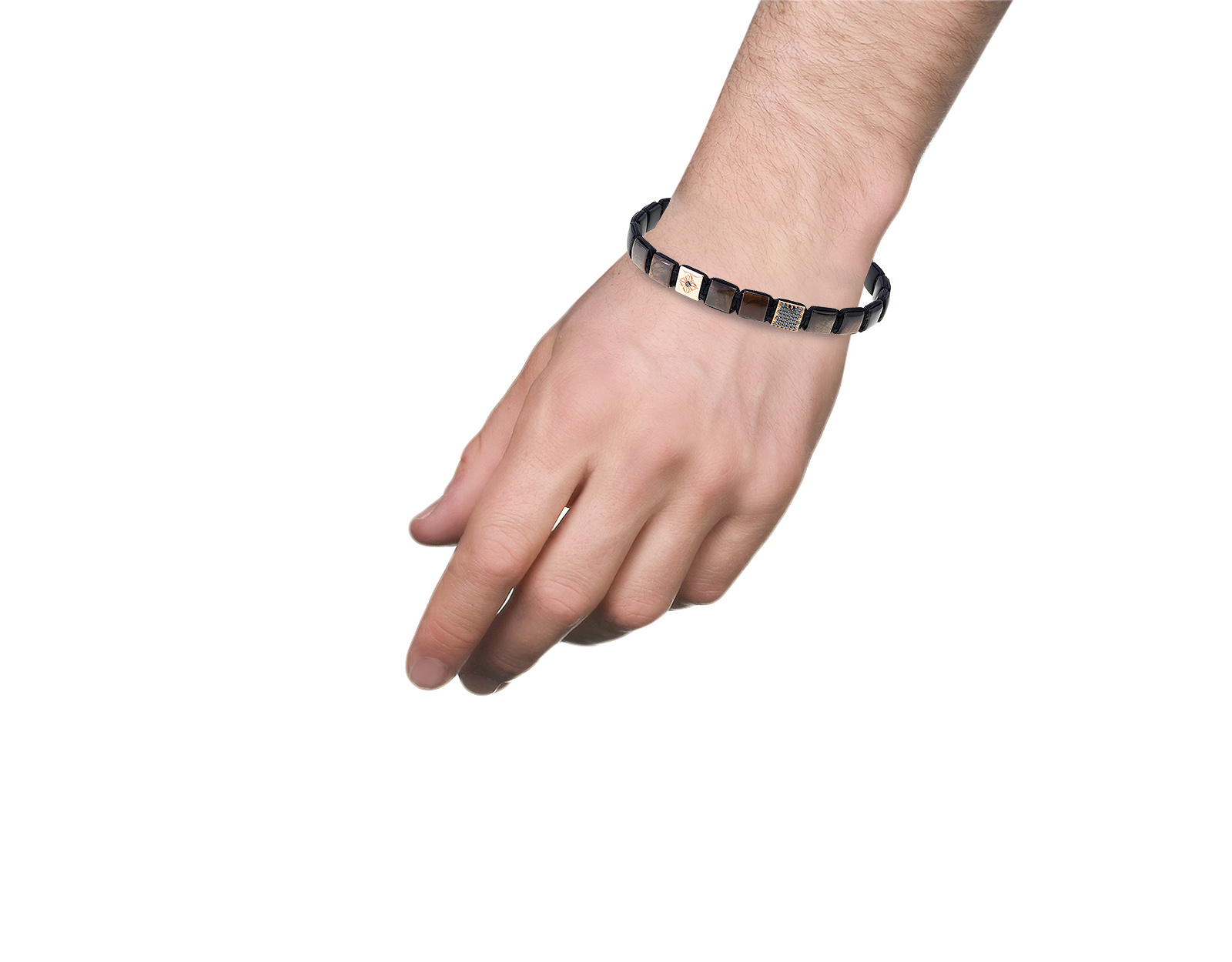 Оригинальный золотой браслет с корундами Shamballa