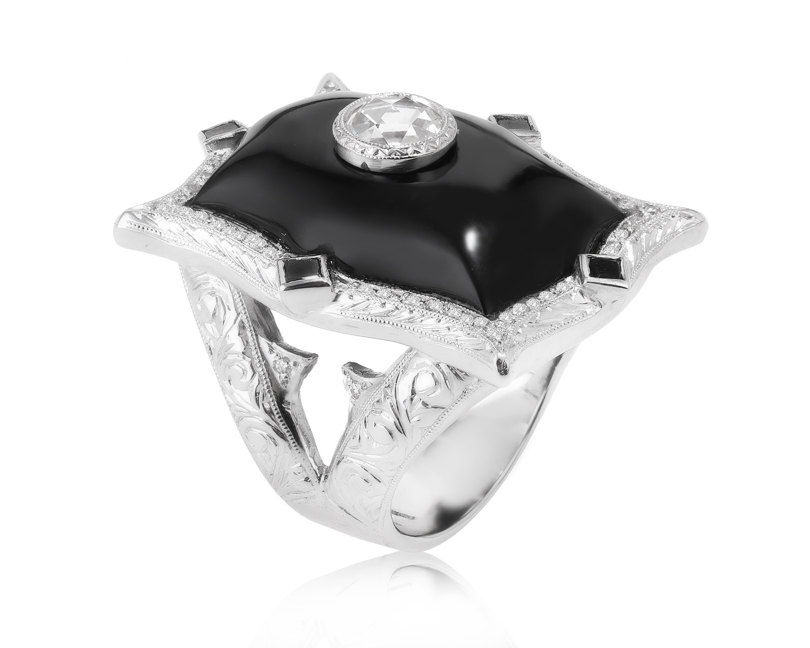 Оригинальное золотое кольцо с ониксом 13.80ct Loree Rodkin 141023/3