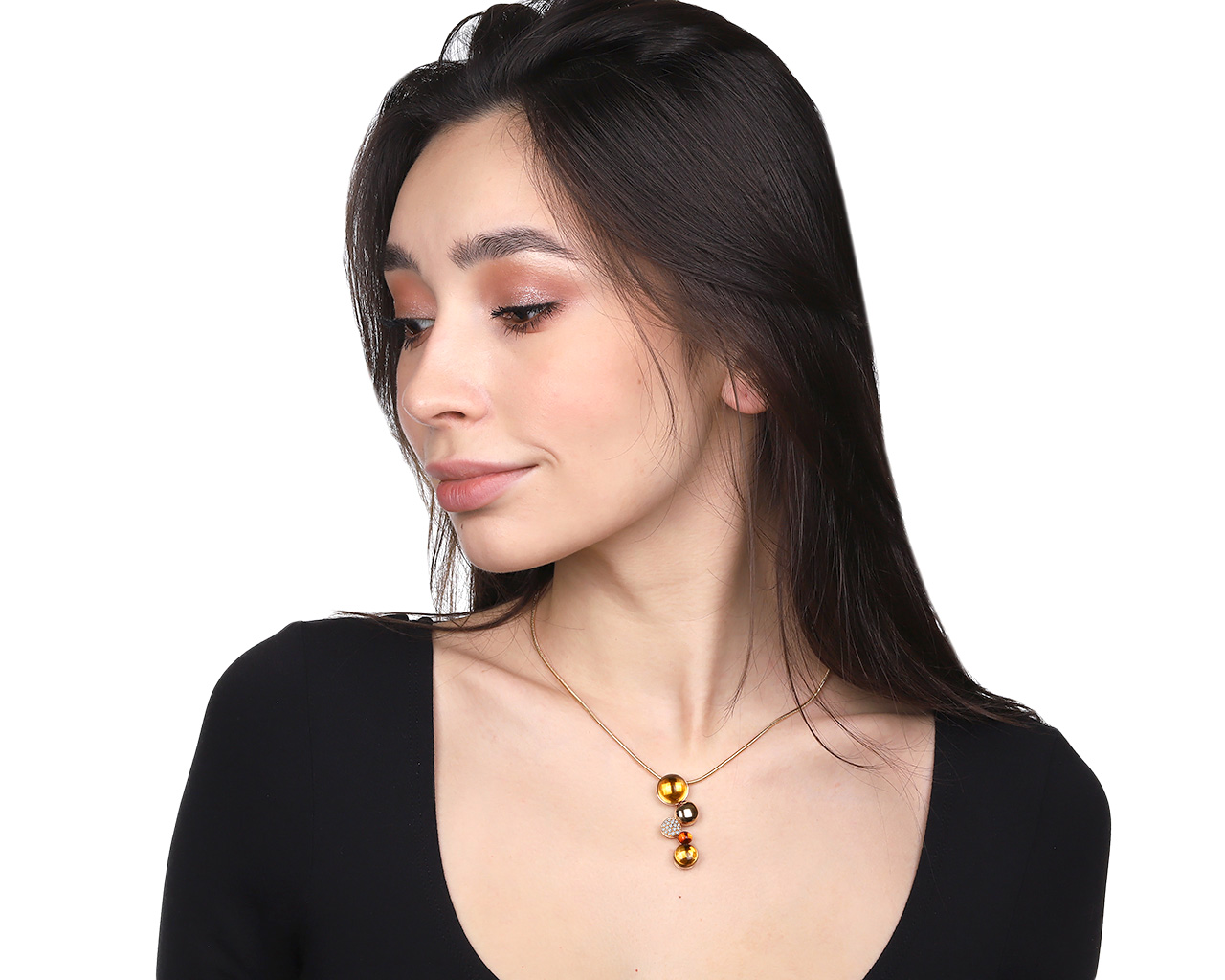 Эстетичный золотой кулон с цитринами 10.80ct