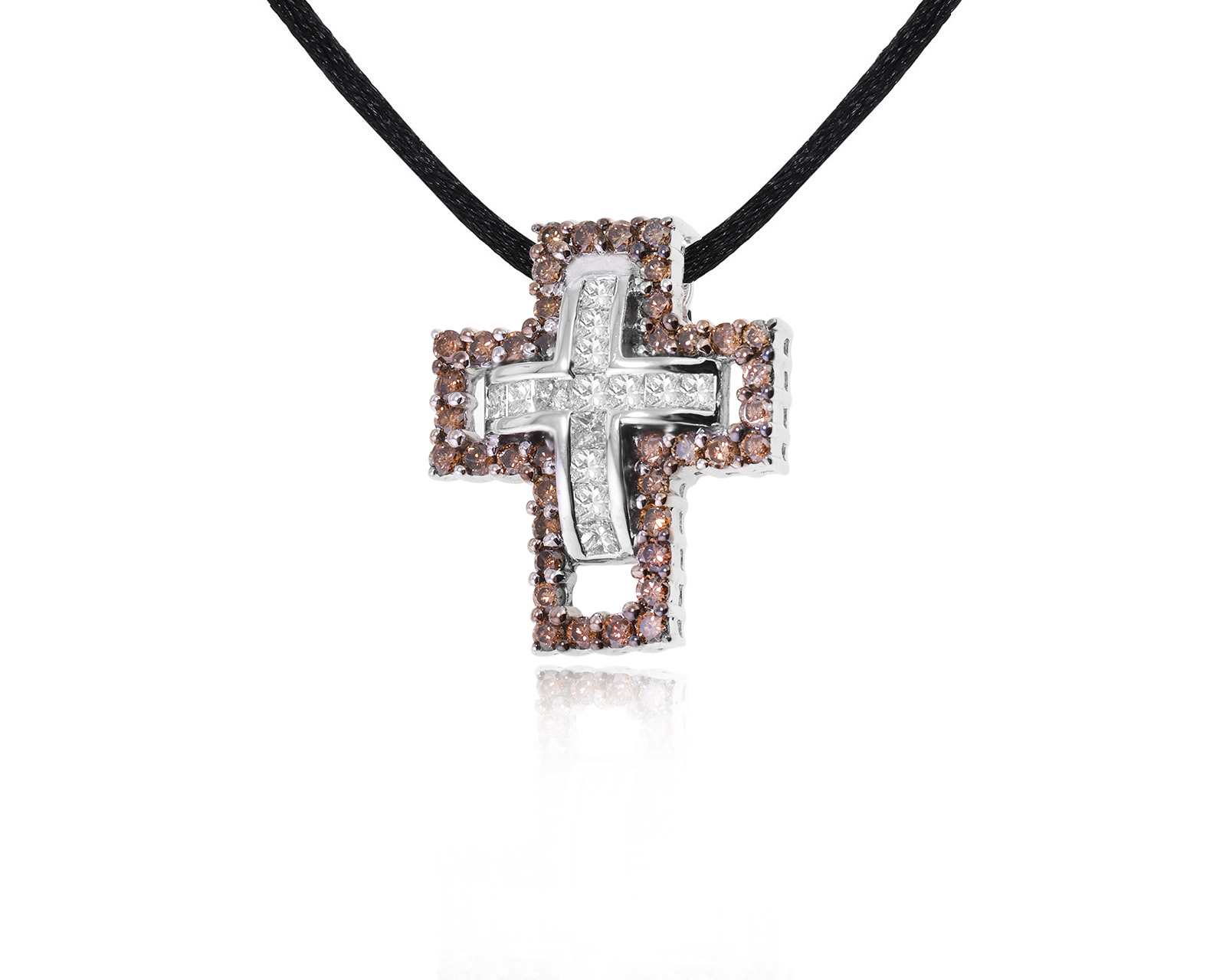 Золотой кулон с бриллиантами 1.21ct 200324/14