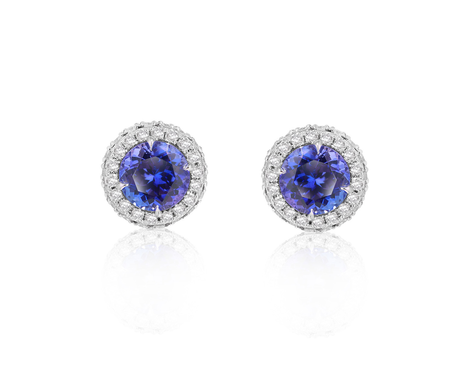 Золотые серьги с танзанитами 3.77ct Evgeny Matveev 300125/Б89