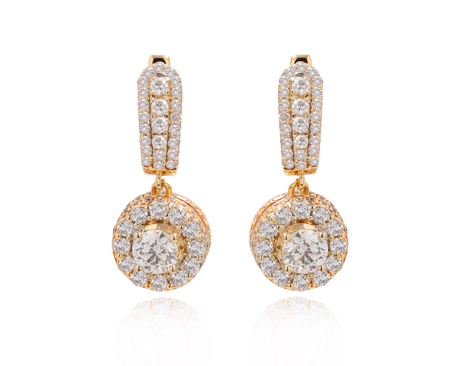 Золотые серьги с бриллиантами 2.22ct 150225/6