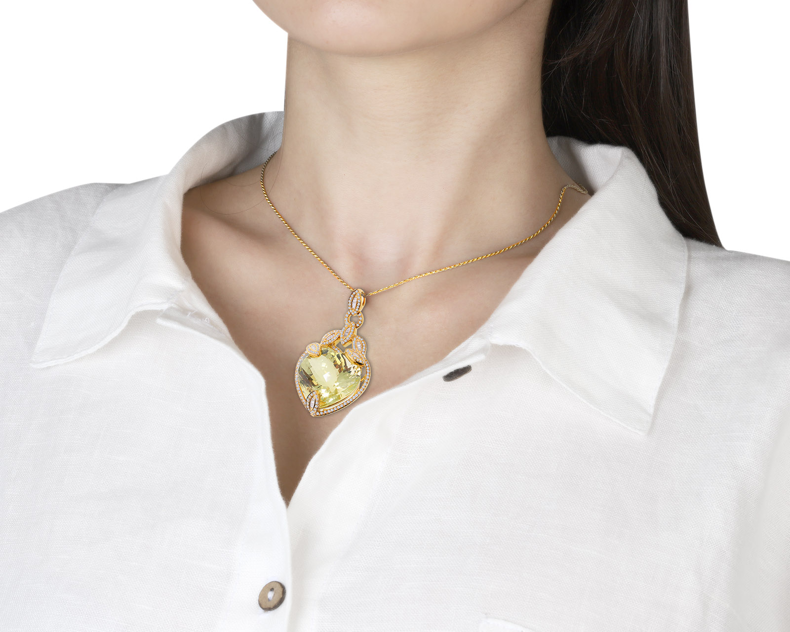 Итальянский золотой кулон с цитрином 62.80ct – купить по цене 250 500 ₽ винтернет-магазине Mister Diamond с доставкой