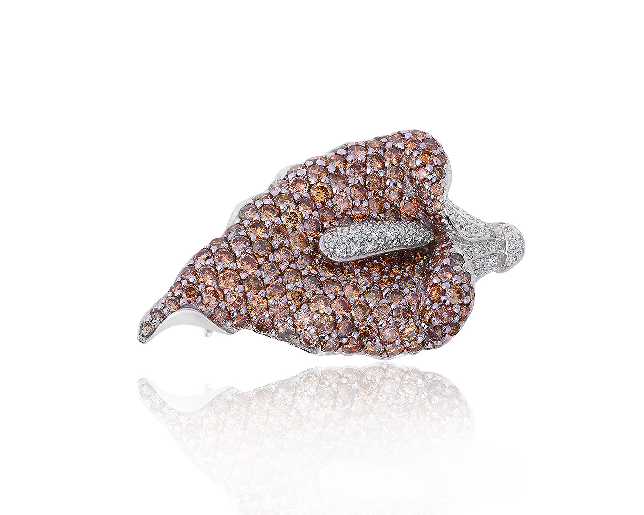 Эксклюзивная золотая брошь с бриллиантами 6.17ct 180719/13