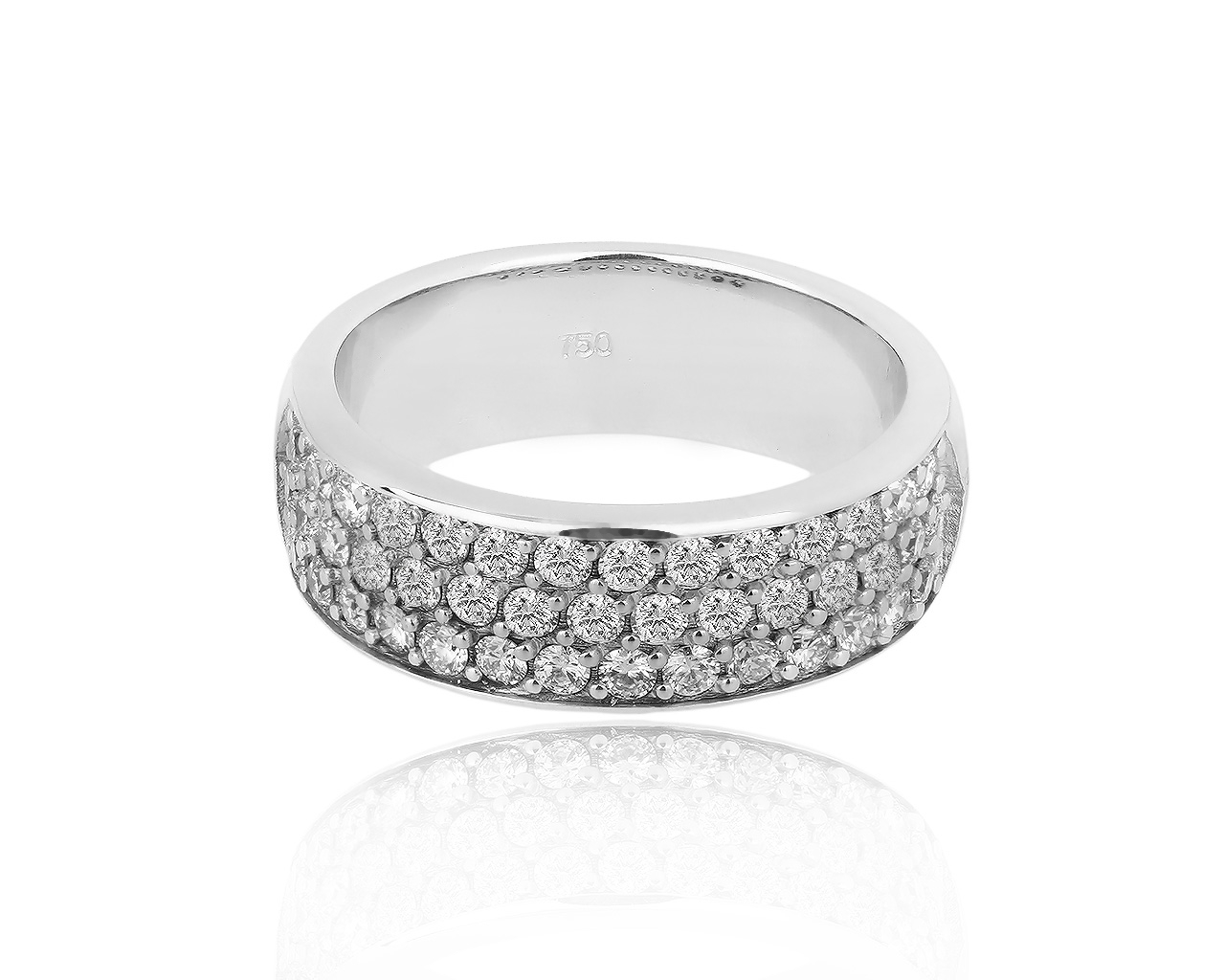 Золотое кольцо с бриллиантовым паве 1.08ct 061118/2