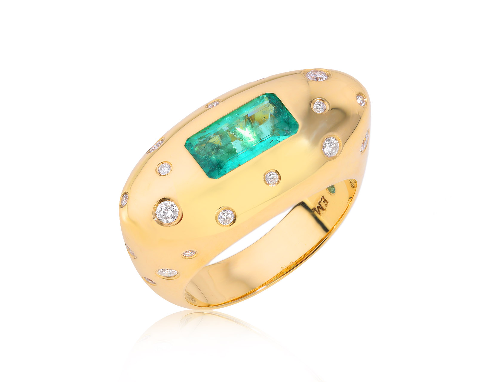 Золотое кольцо с изумрудом Замбия 1.22ct Evgeny Matveev 240224/Б58
