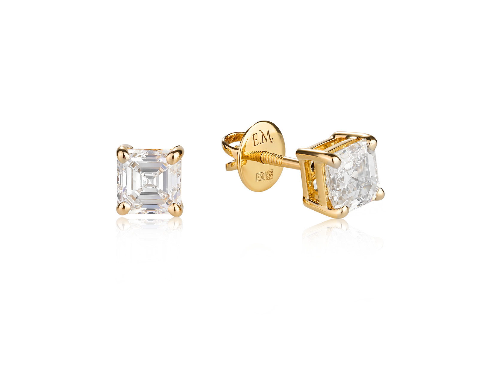 Золотые серьги с бриллиантами 2.03ct Evgeny Matveev 130526/1