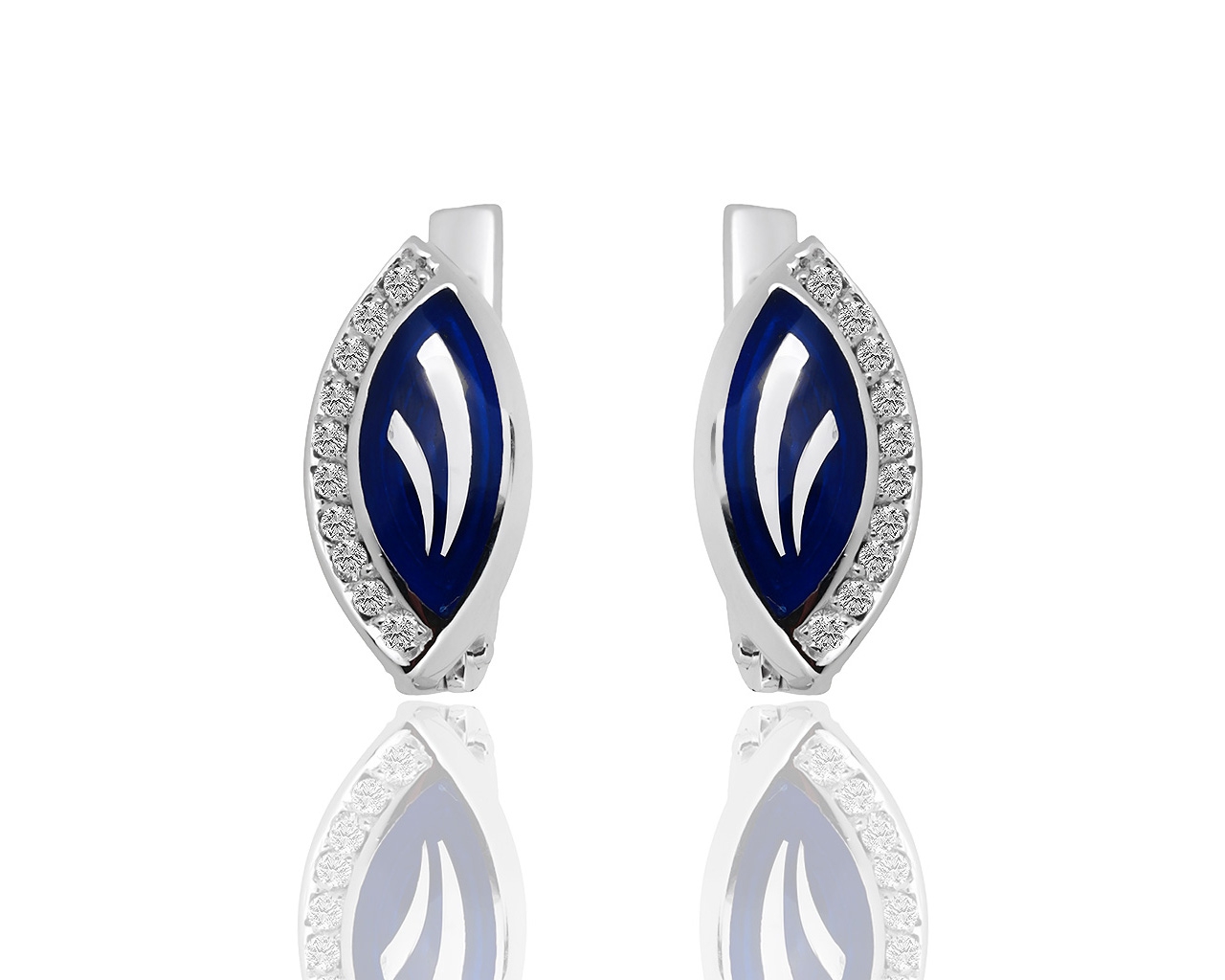 Красивые золотые серьги с бриллиантами 0.22ct 240518/9