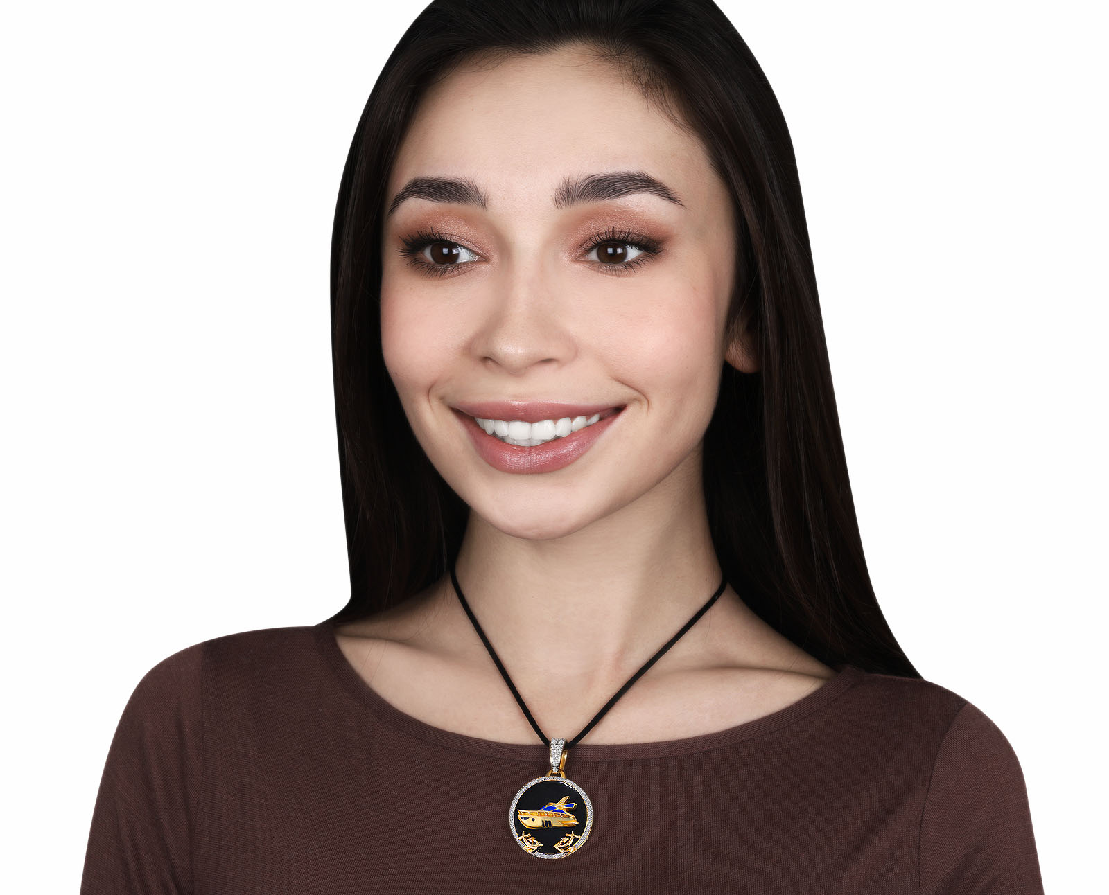 Прелестный золотой кулон с бриллиантами 1.12ct