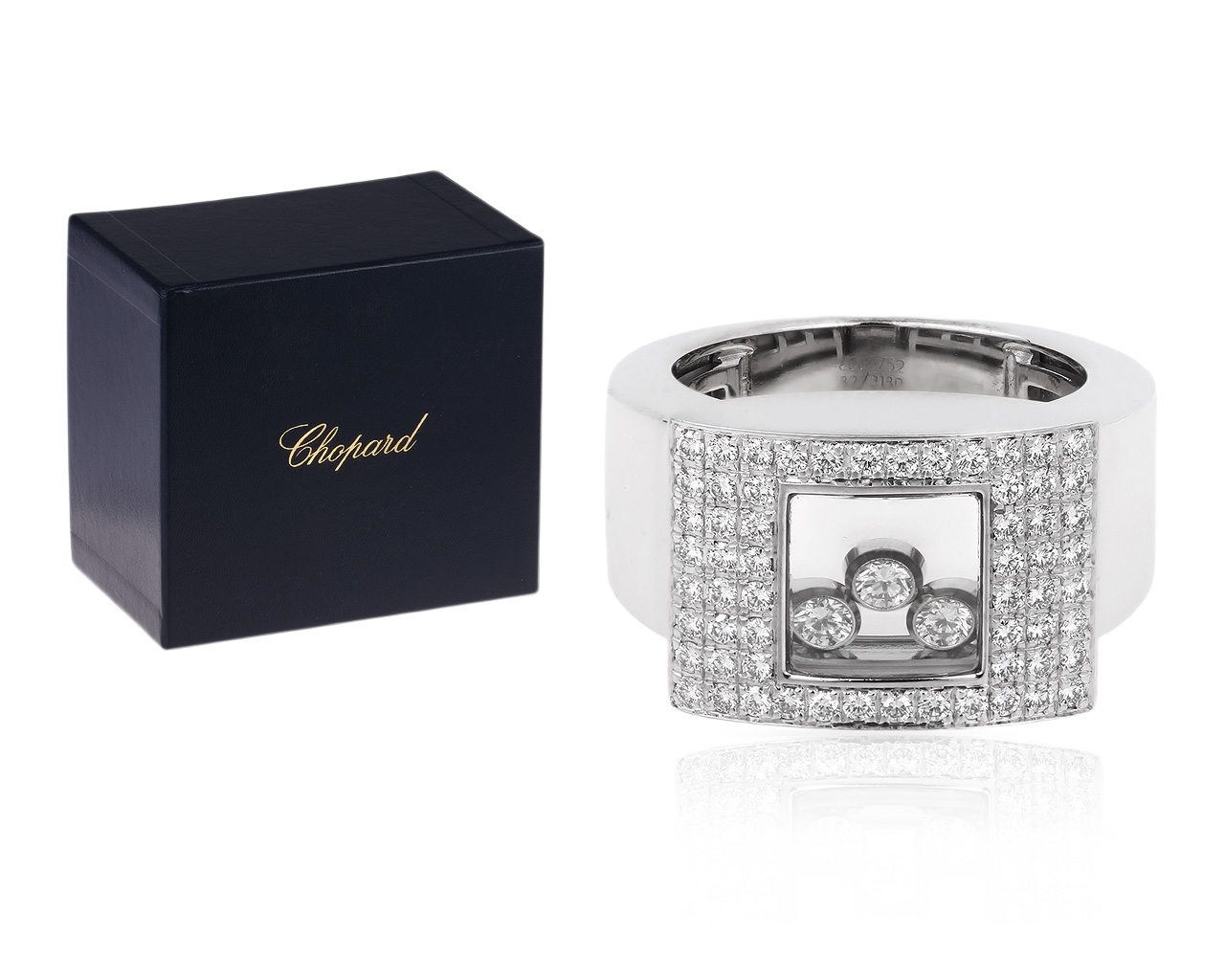 Золотое кольцо с бриллиантами 0.75ct Chopard Happy Diamonds