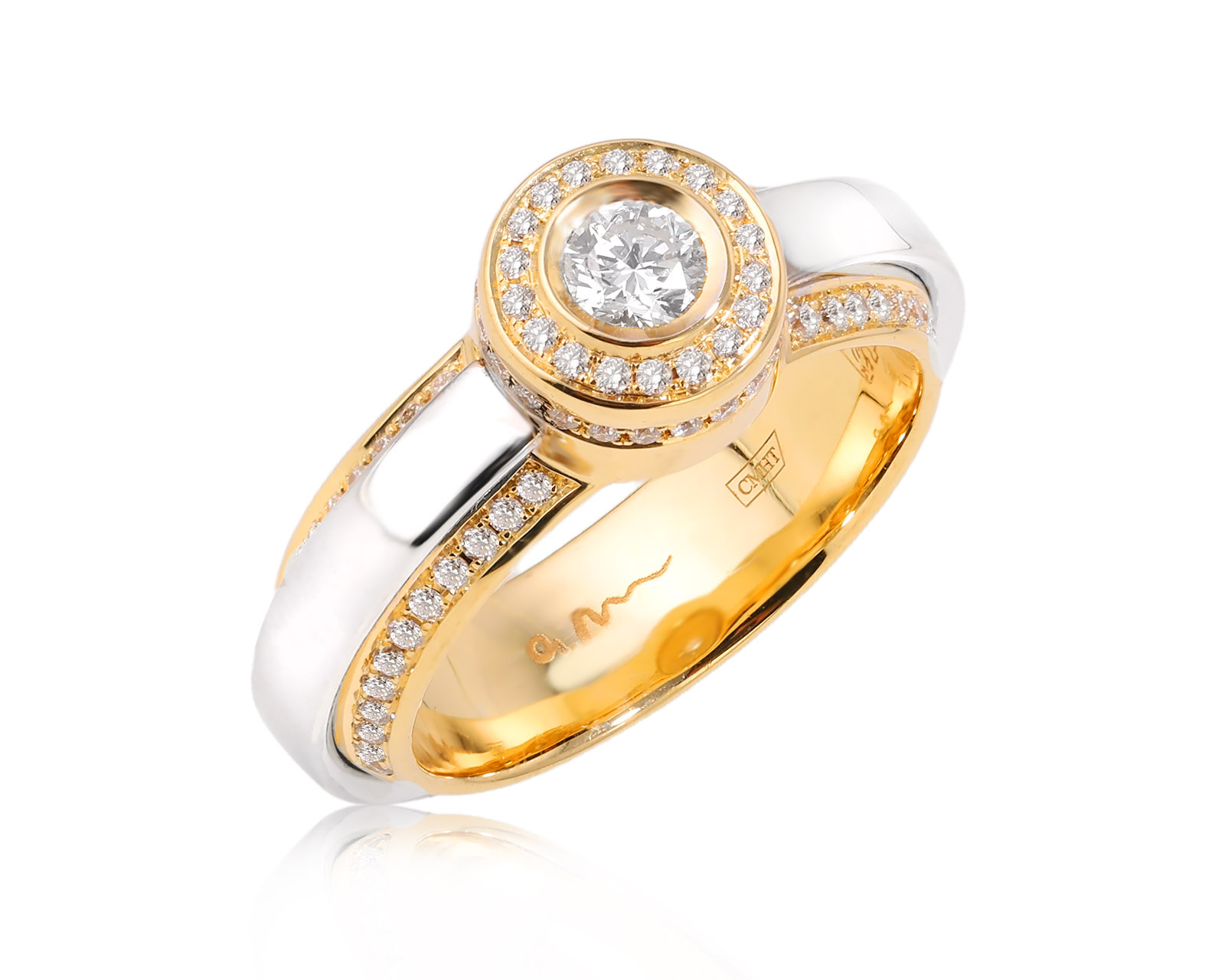 Золотое кольцо с бриллиантами 0.55ct 250925/1