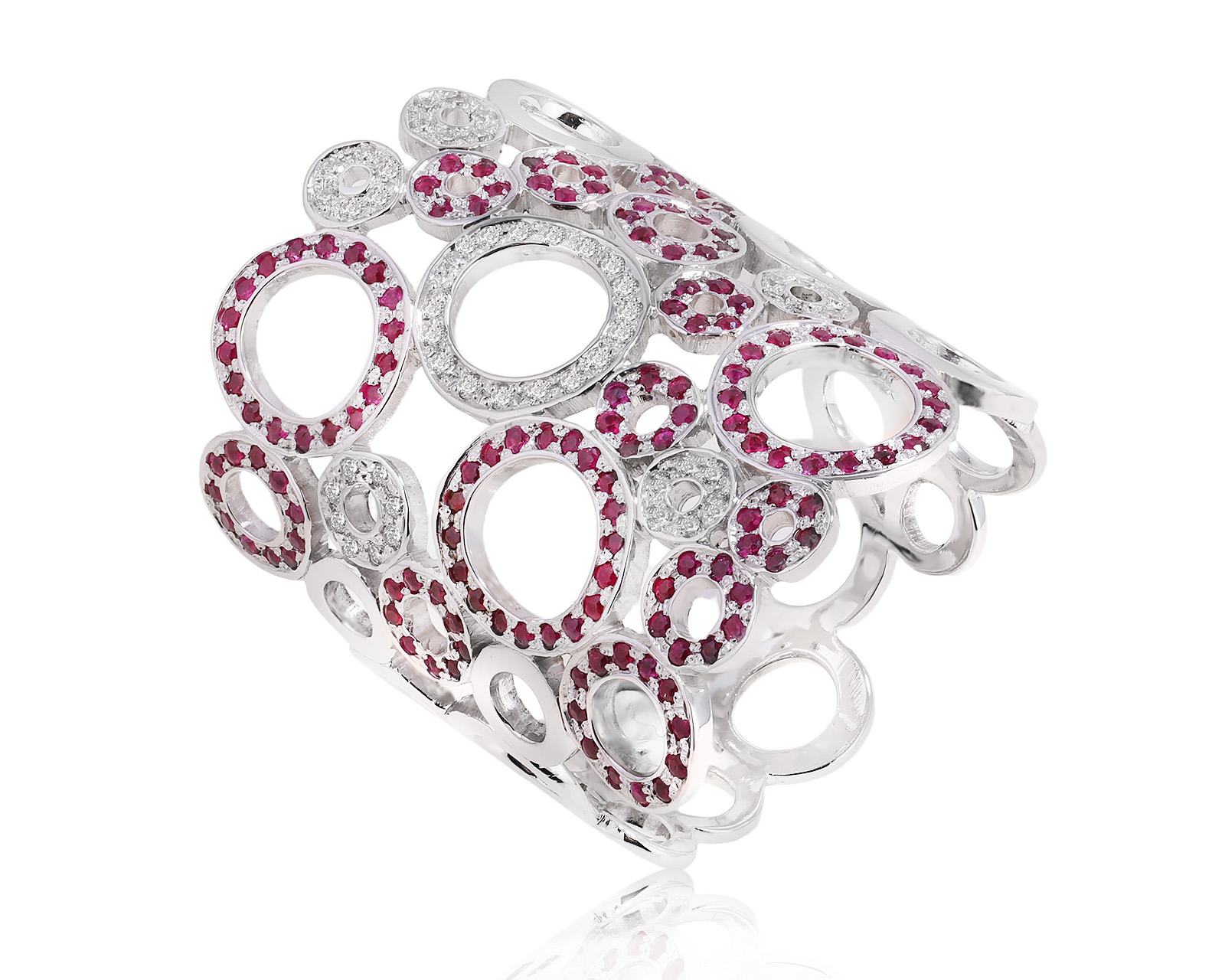 Золотое кольцо с рубинами 1.10ct и бриллиантами 0.24ct 990228/1