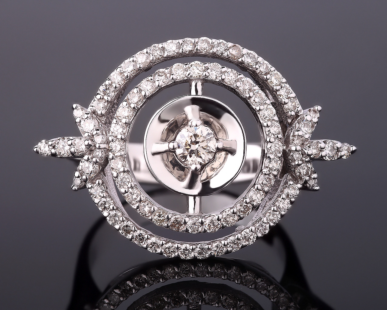 Элегантное золотое кольцо с бриллиантами 0.90ct 160817/14
