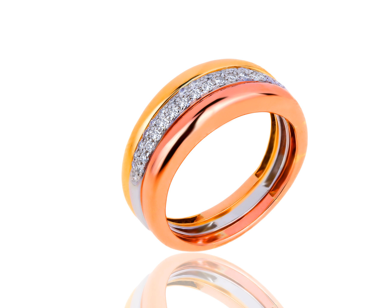 Оригинальное золотое кольцо с бриллиантами 0.35ct Cartier