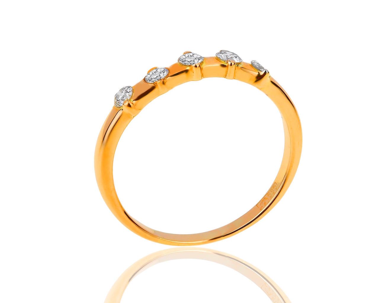 Золотое кольцо-дорожка с бриллиантами 0.24ct