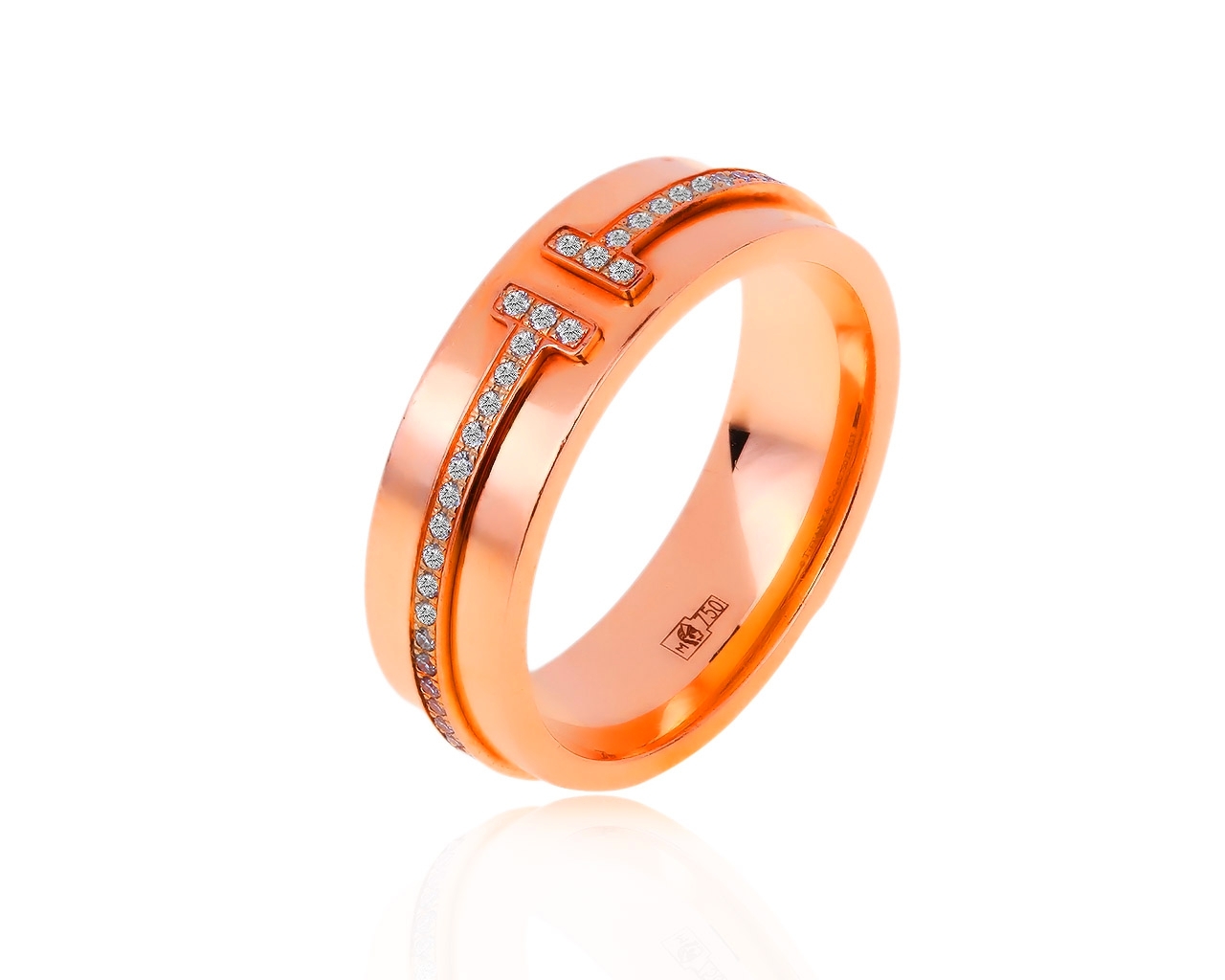 Оригинальное золотое кольцо с бриллиантами 0.12ct Tiffany&Co T