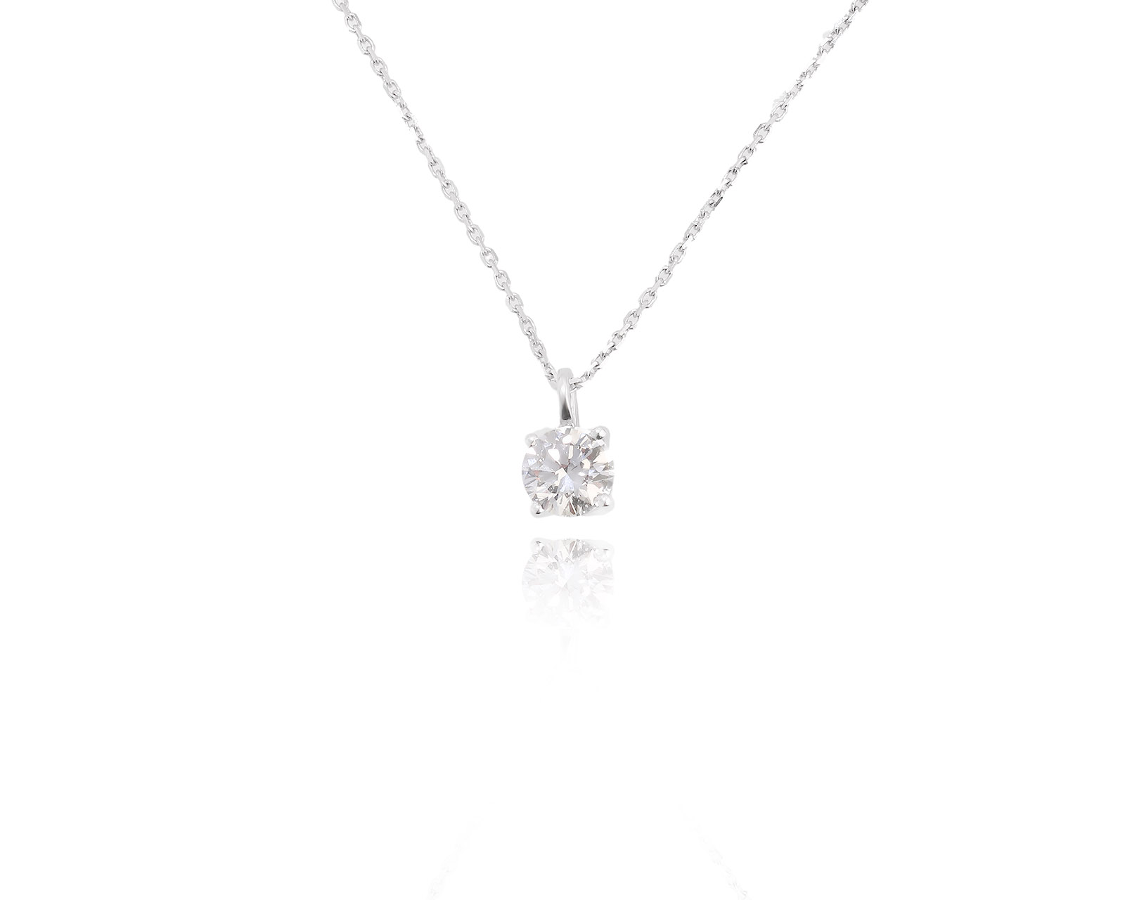 Золотое колье с бриллиантом 0.40ct