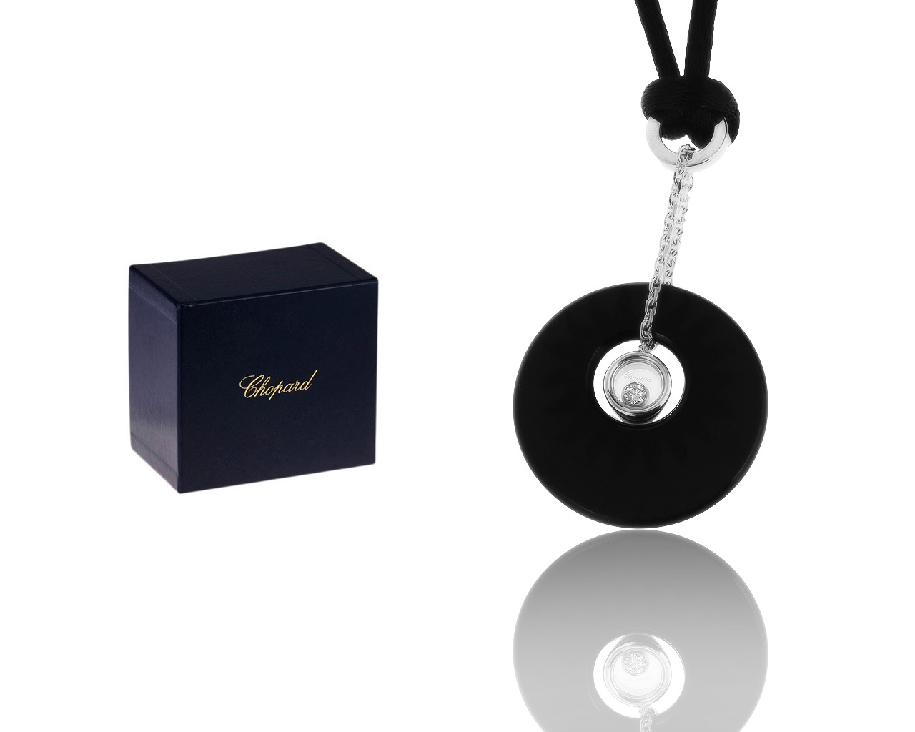 Оригинальный золотой кулон с бриллиантом 0.05ct Chopard