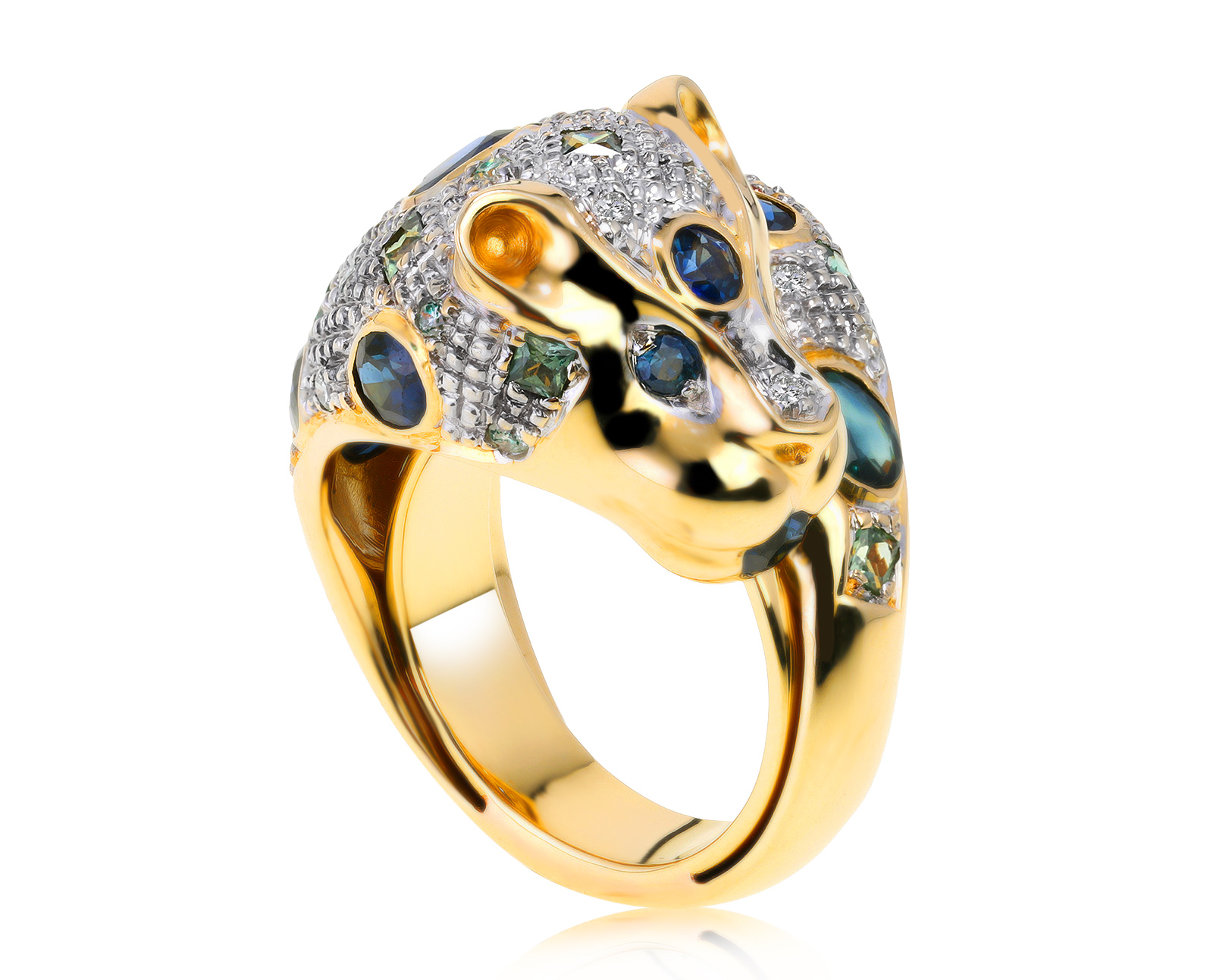 Удивительное золотое кольцо с сапфирами 2.69ct 150720/5