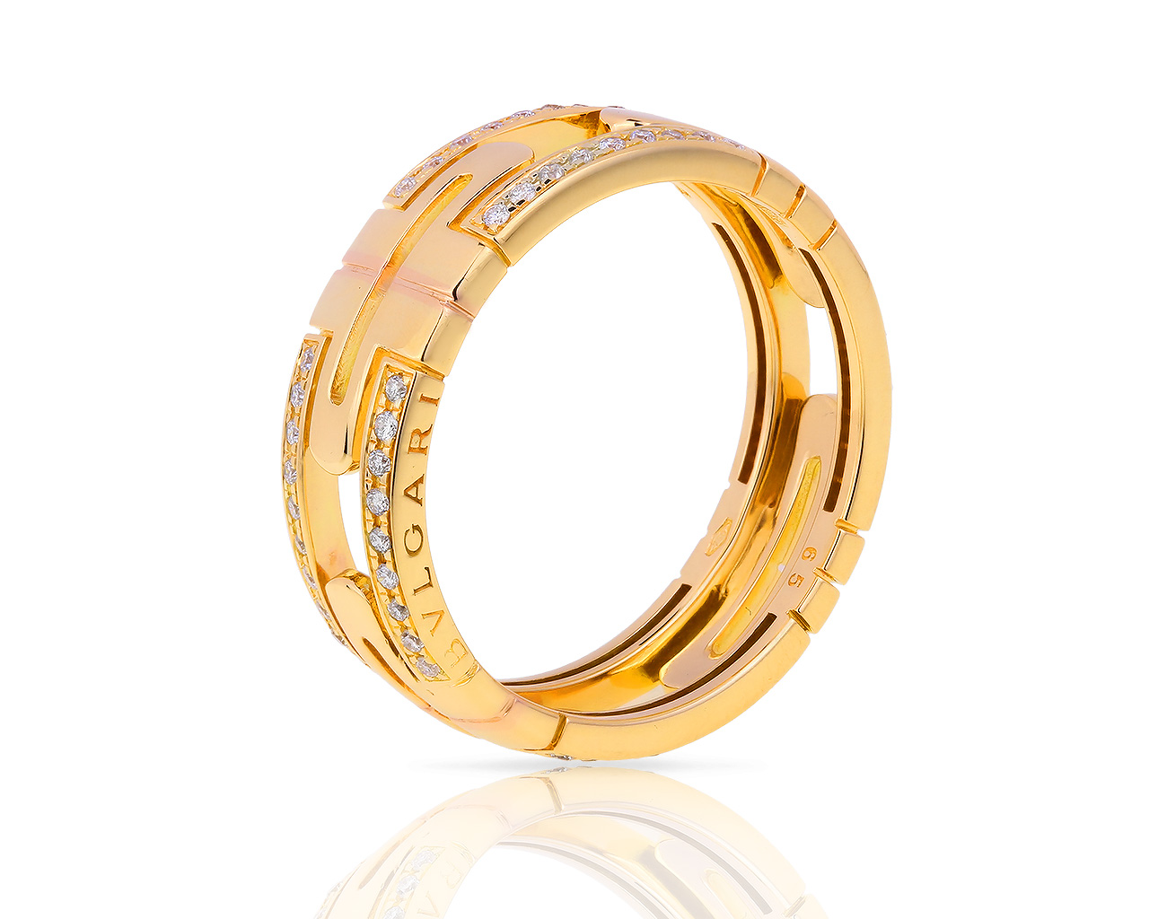 Золотое кольцо с бриллиантами 0.45ct Bvlgari Parentesi