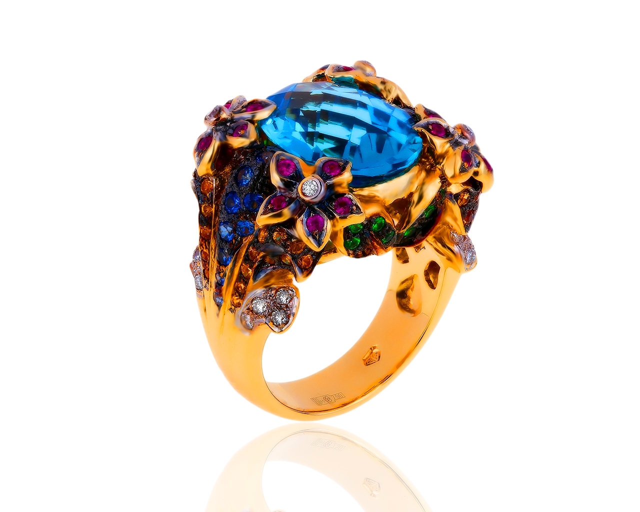 Красивое золотое кольцо с бриллиантами 0.19ct 250719/1