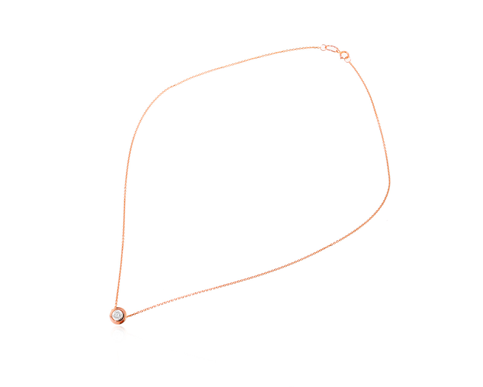 Золотое колье с бриллиантом 0.18ct