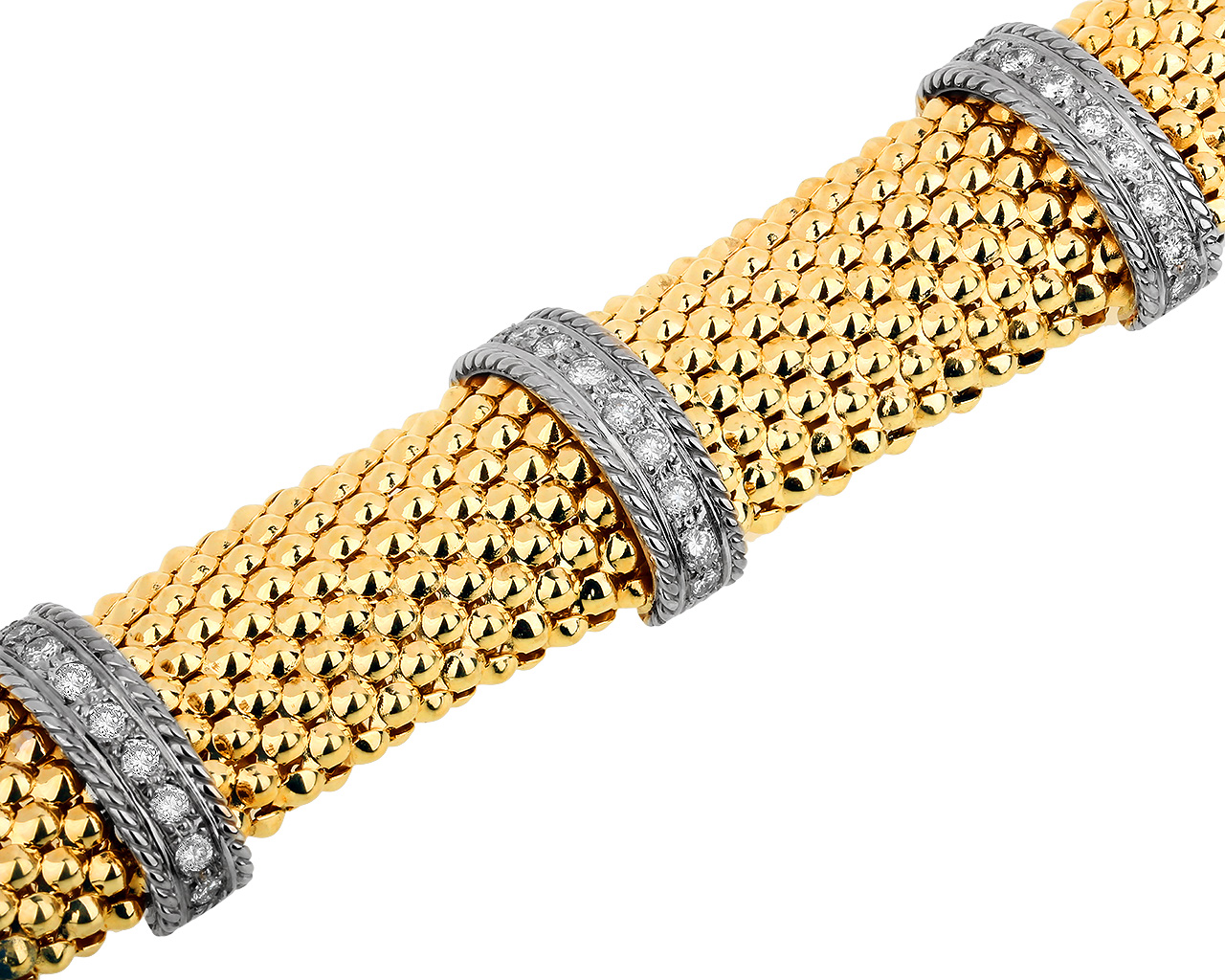 Итальянский золотой браслет с бриллиантами 1.30ct 280218/7