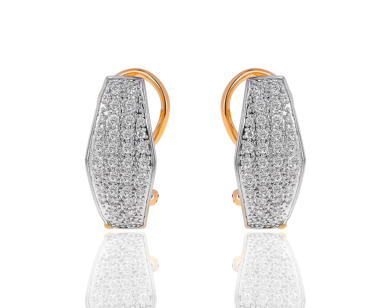 Нарядные золотые серьги с бриллиантами 0.60ct 101018/10