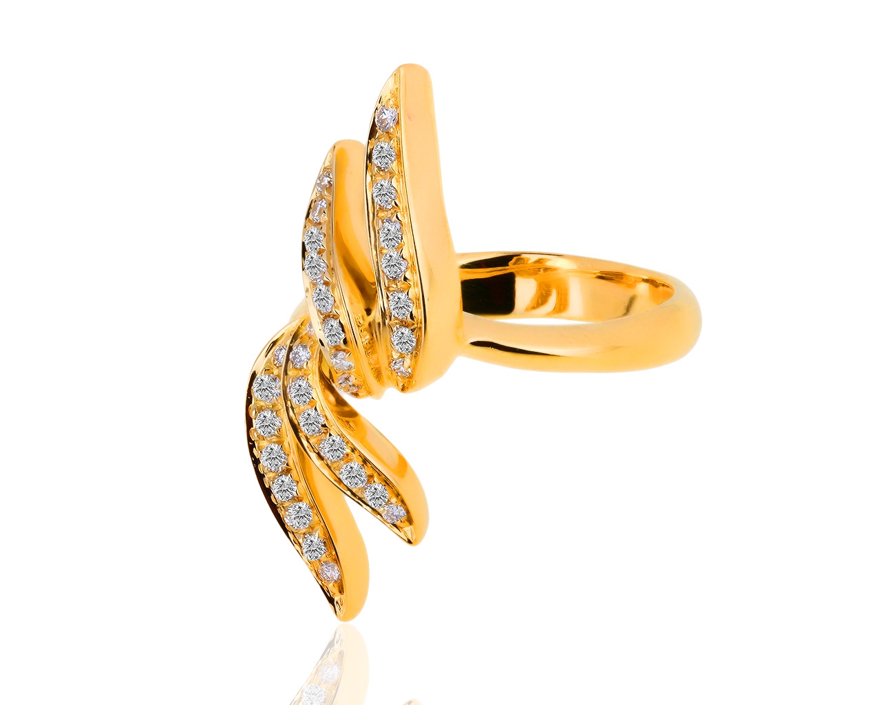 Оригинальное итальянское золотое кольцо с бриллиантами 0.45ct Raima