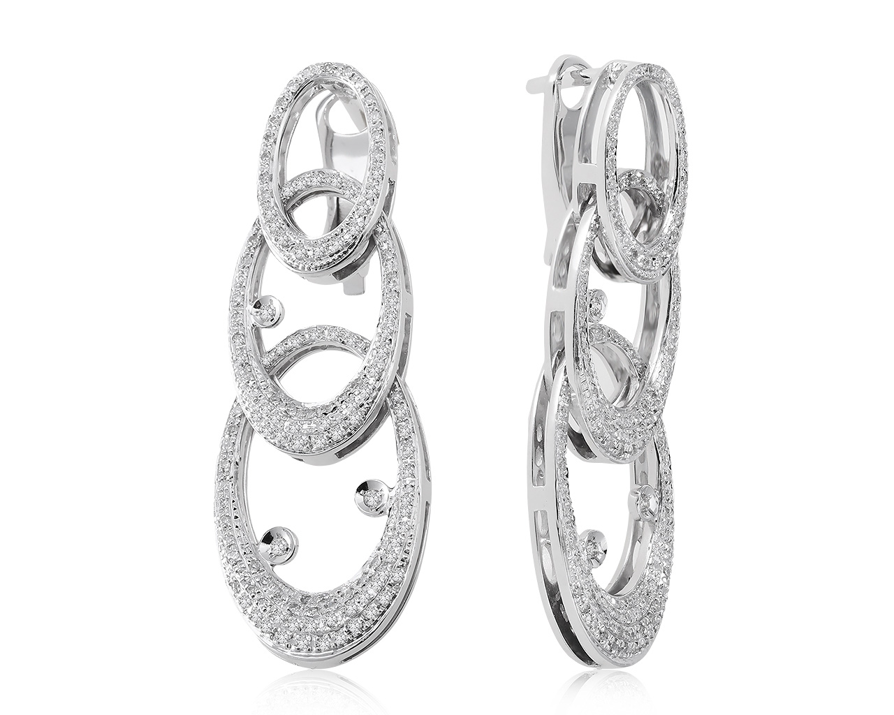 Великолепные золотые серьги с бриллиантами 0.87ct