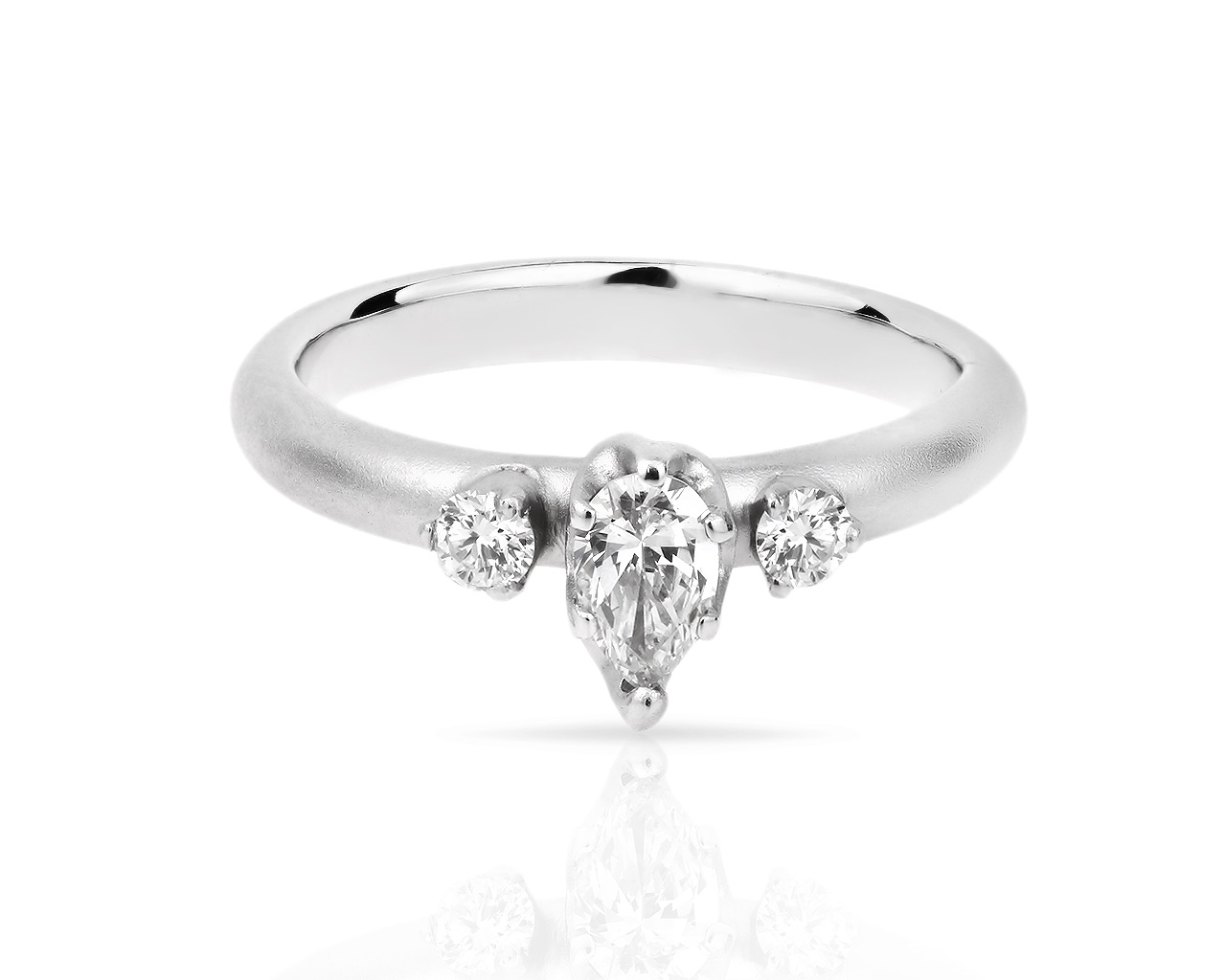 Матовое золотое кольцо с бриллиантами 0.45ct 260318/7