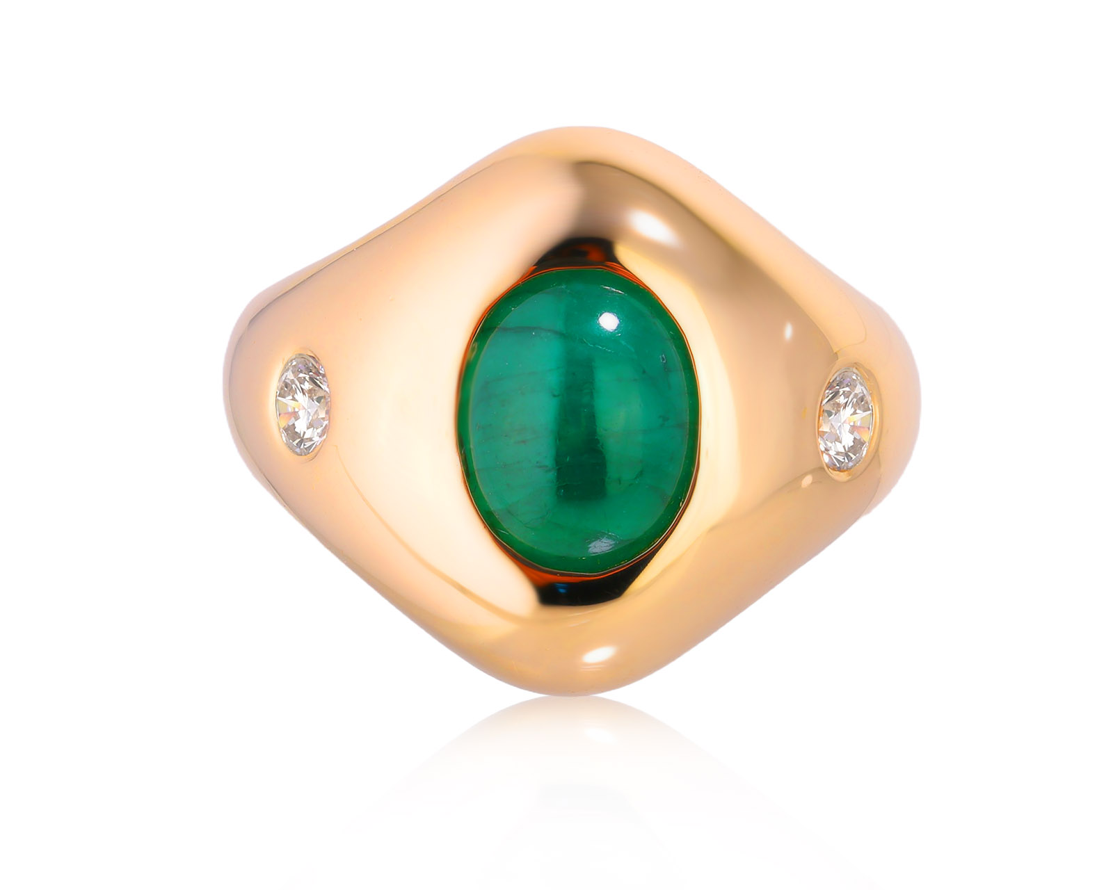 Золотое кольцо с кварцитом 1.70ct и бриллиантами 0.20ct