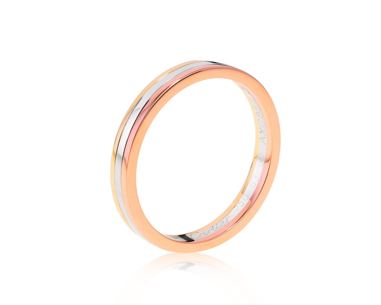 Оригинальное золотое кольцо Cartier Trinity 291221/3