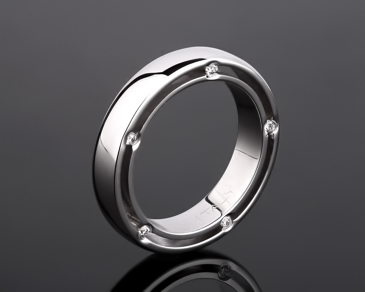 Стильное золотое кольцо с бриллиантами 0.10ct 290717/4