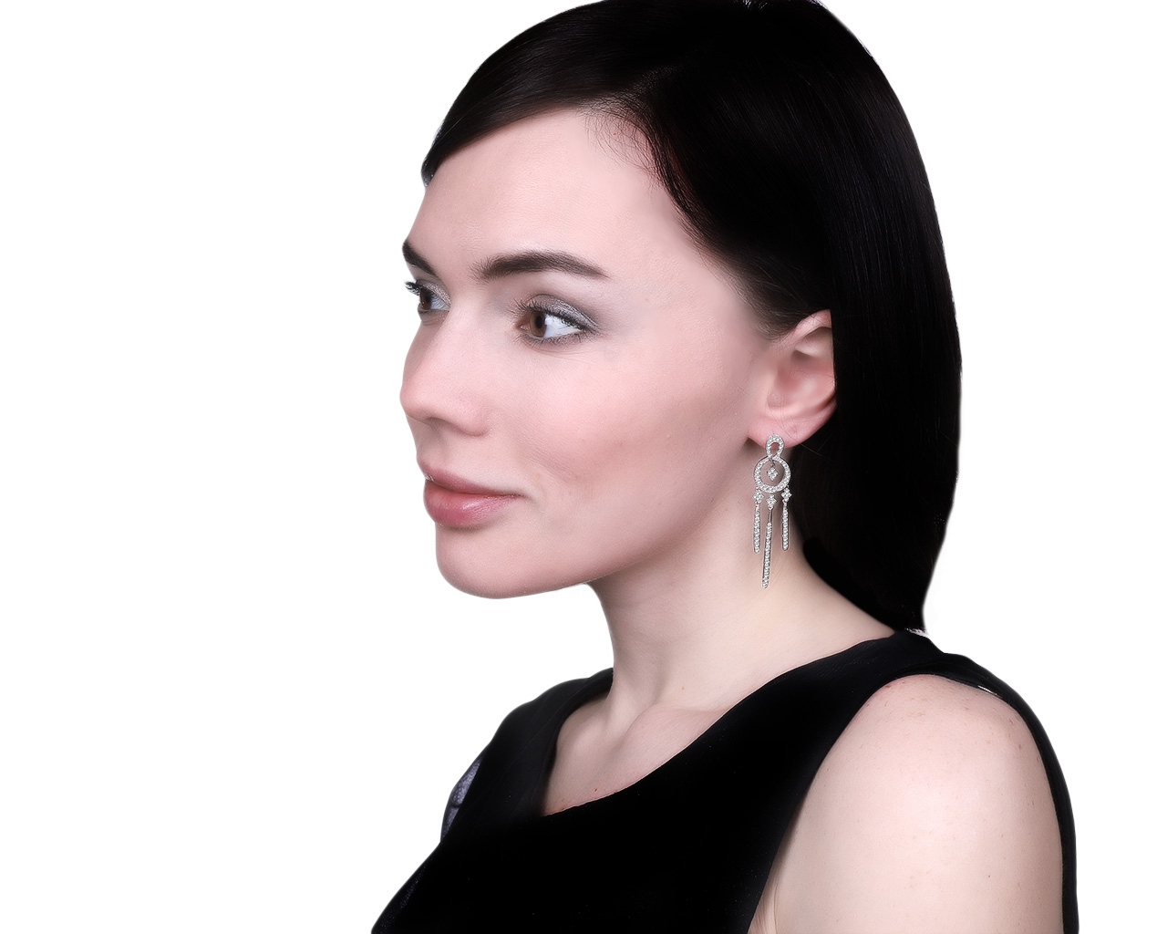 Стильные золотые серьги с бриллиантами 1.32ct